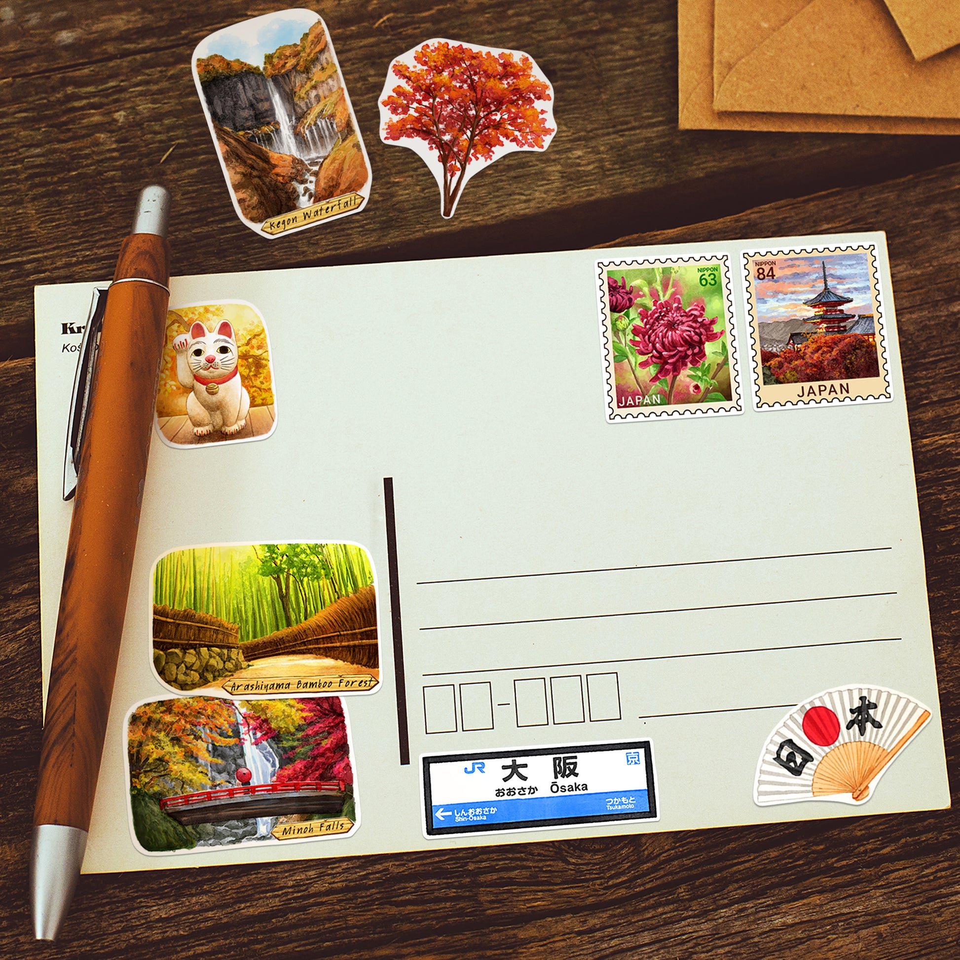 Autumn in Japan Travel Stickers (28pcs)