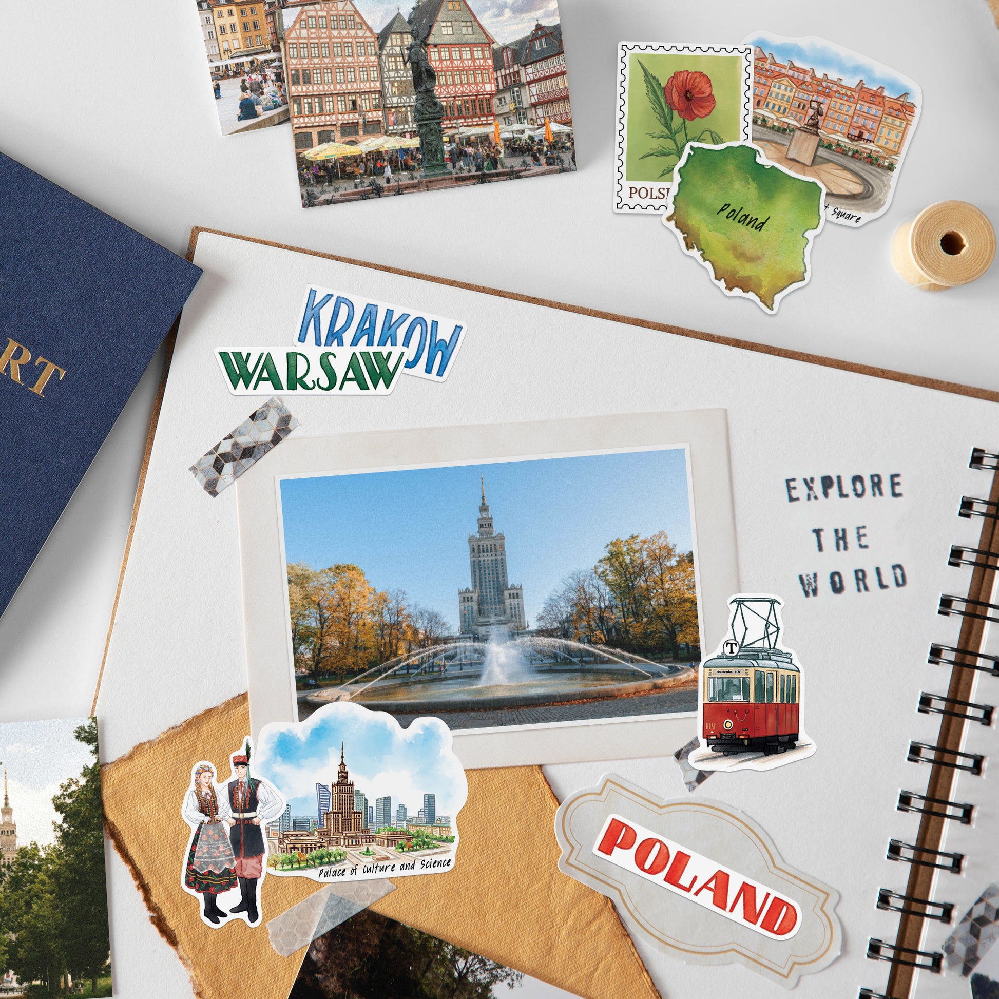 Peaceful Poland Travel Stickers (28pcs)
