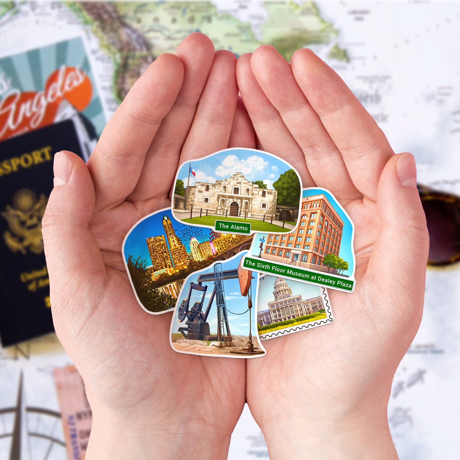 Thrilling Texas State Travel Stickers (28 pcs)