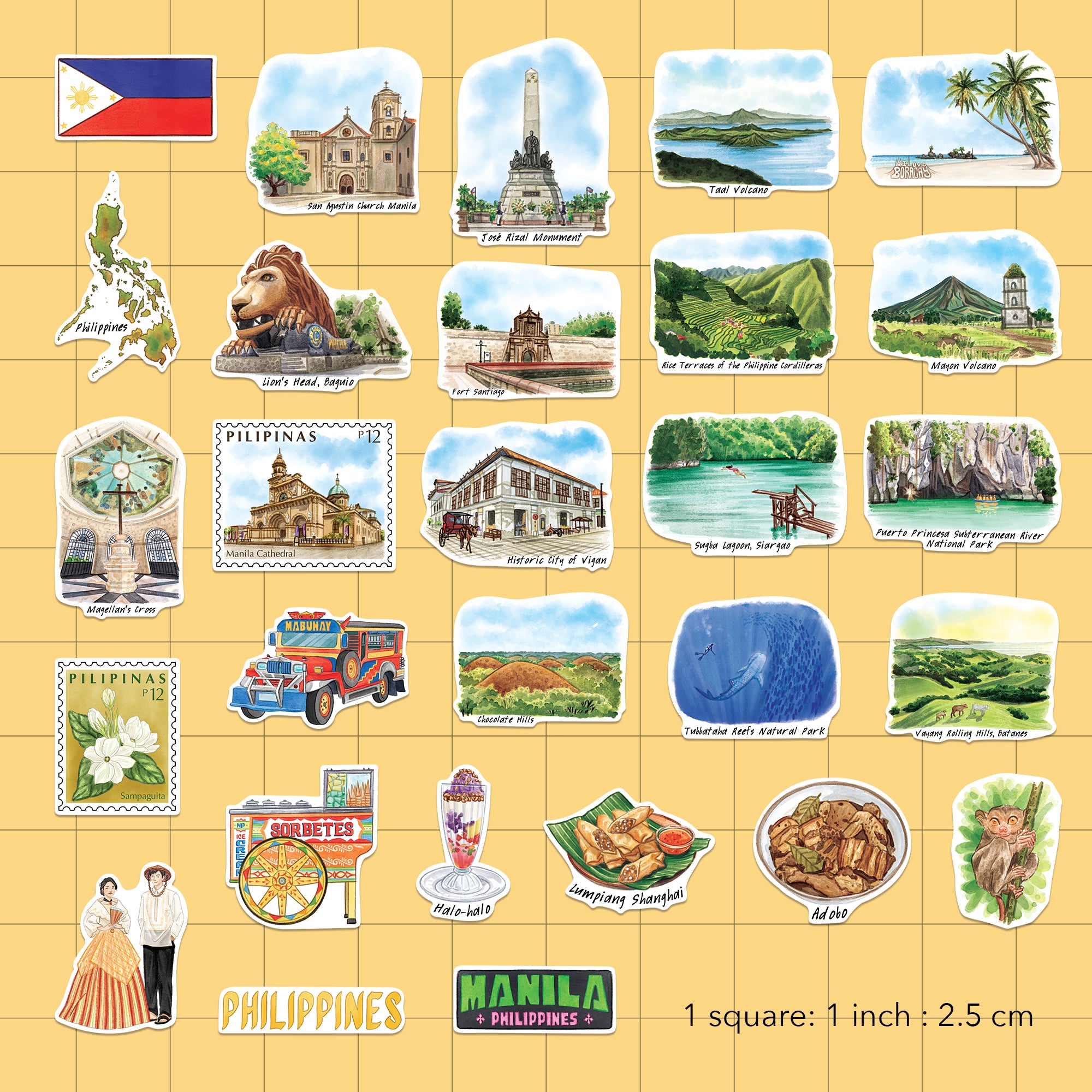 Pristine Philippines Travel Stickers (28pcs)