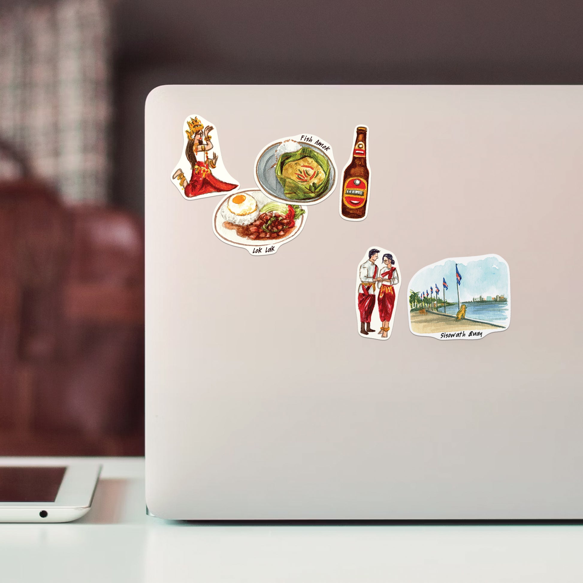 Captivating Cambodia Travel Stickers (28pcs)