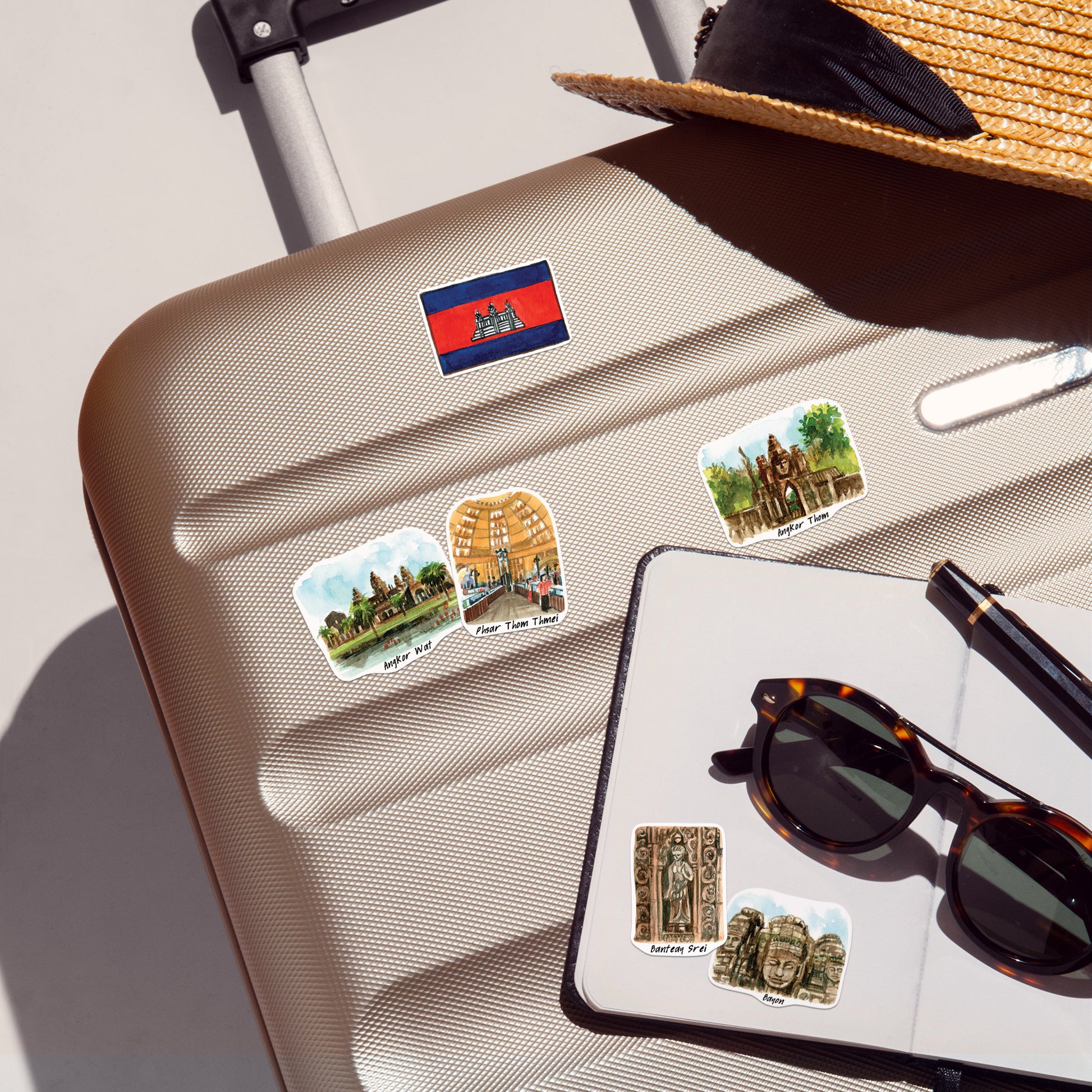 Captivating Cambodia Travel Stickers (28pcs)