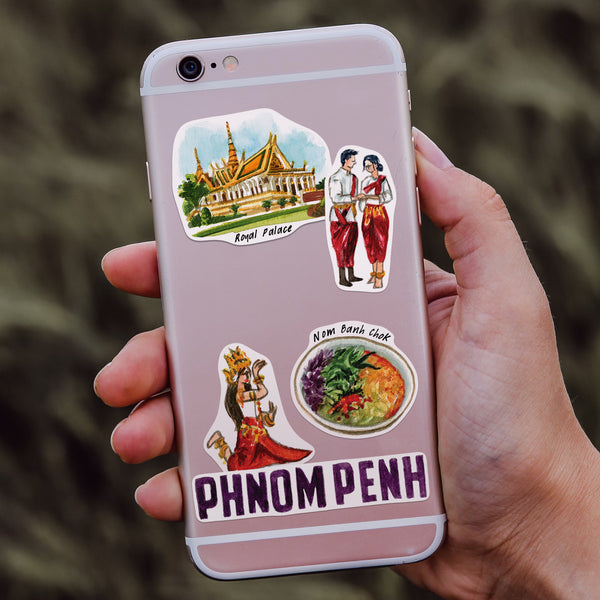 Captivating Cambodia Travel Stickers (28pcs)