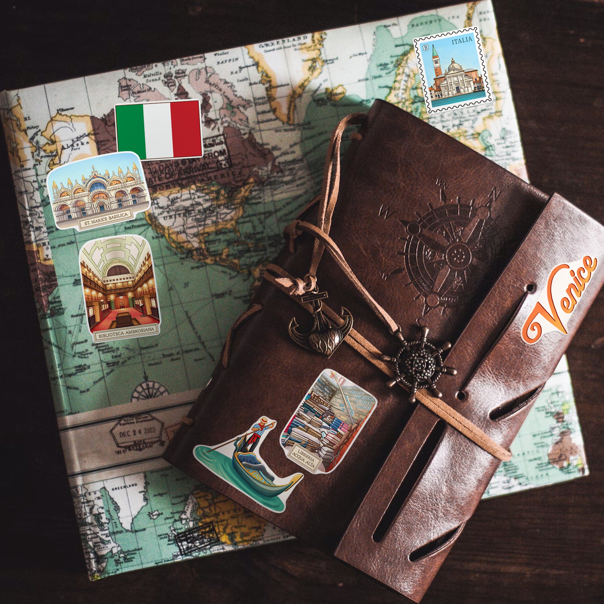 Northern Italy Travel Stickers (28pcs)