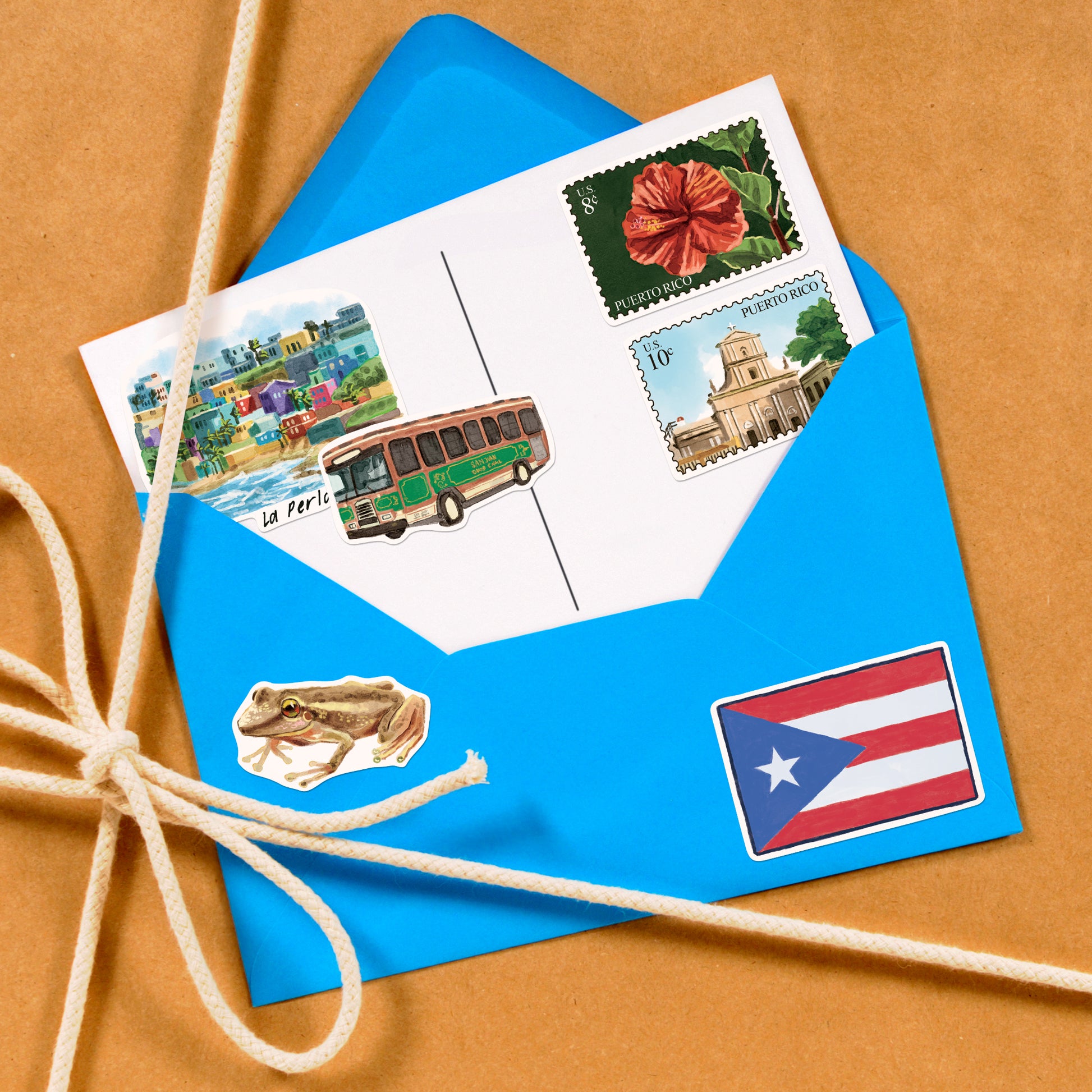 Tropical Puerto Rico Travel Stickers (28pcs)