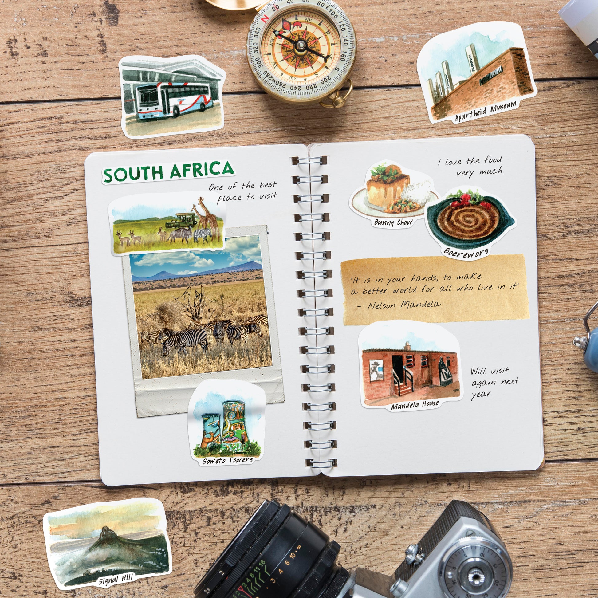 Spirited South Africa Travel Stickers (28pcs)