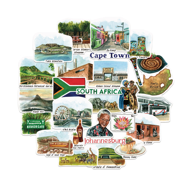 Spirited South Africa Travel Stickers (28pcs)