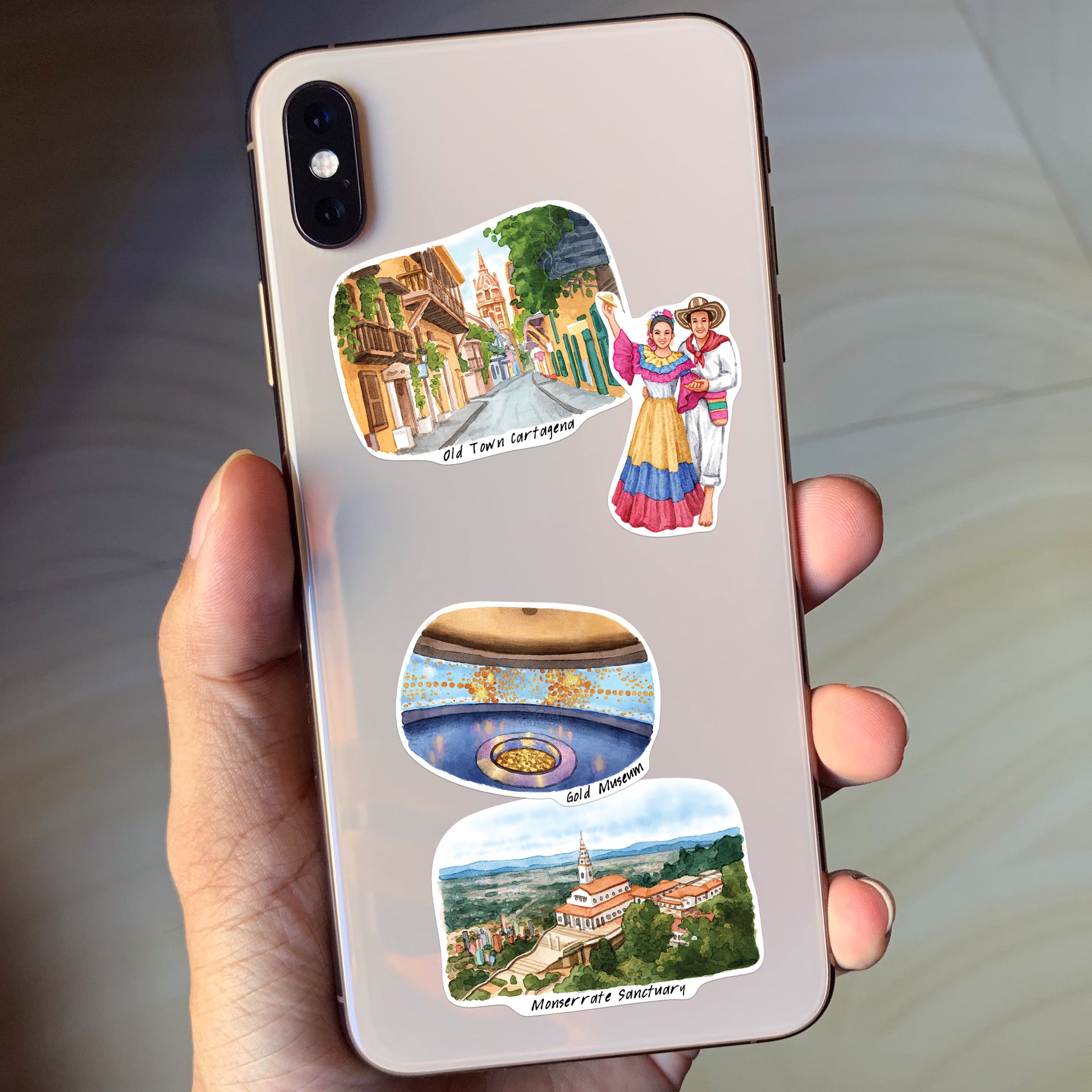 Colorful Colombia Travel Stickers (28pcs)