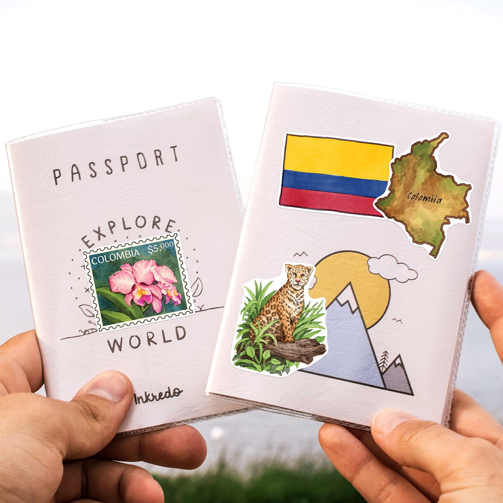 Colorful Colombia Travel Stickers (28pcs)