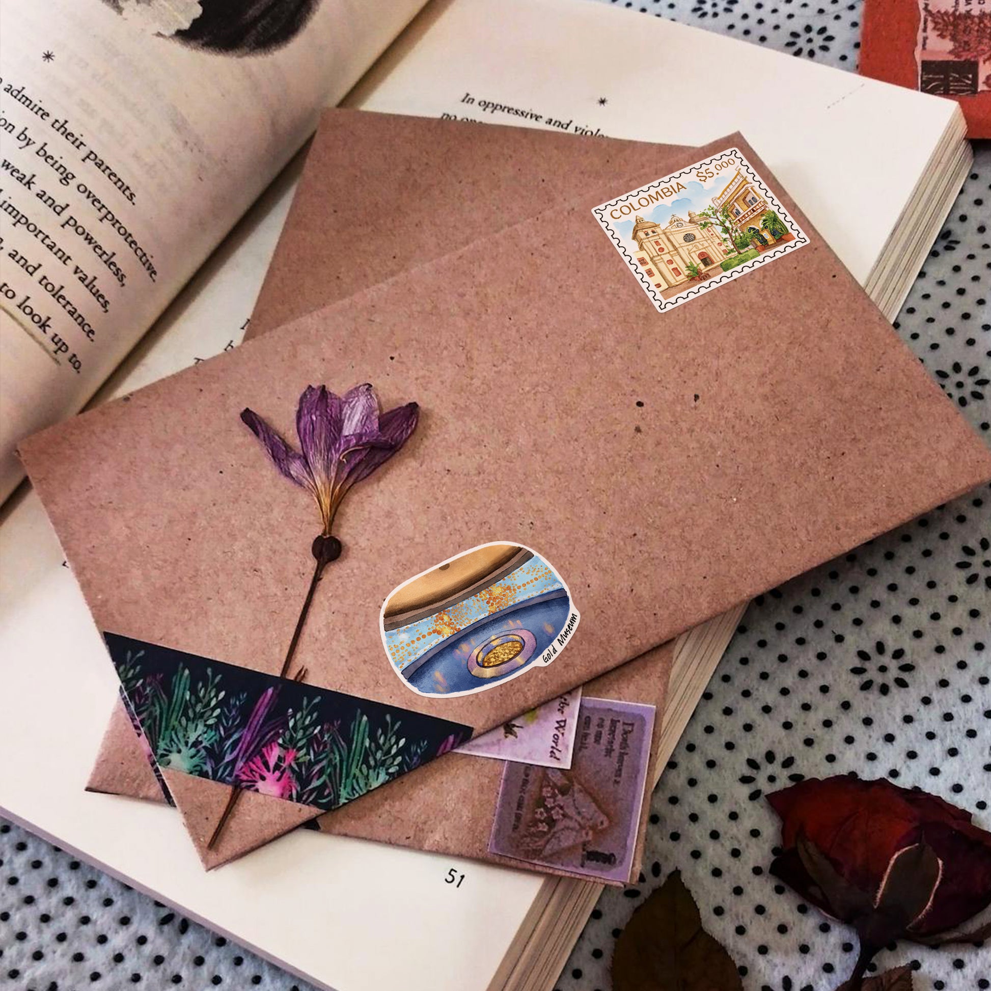 Colorful Colombia Travel Stickers (28pcs)