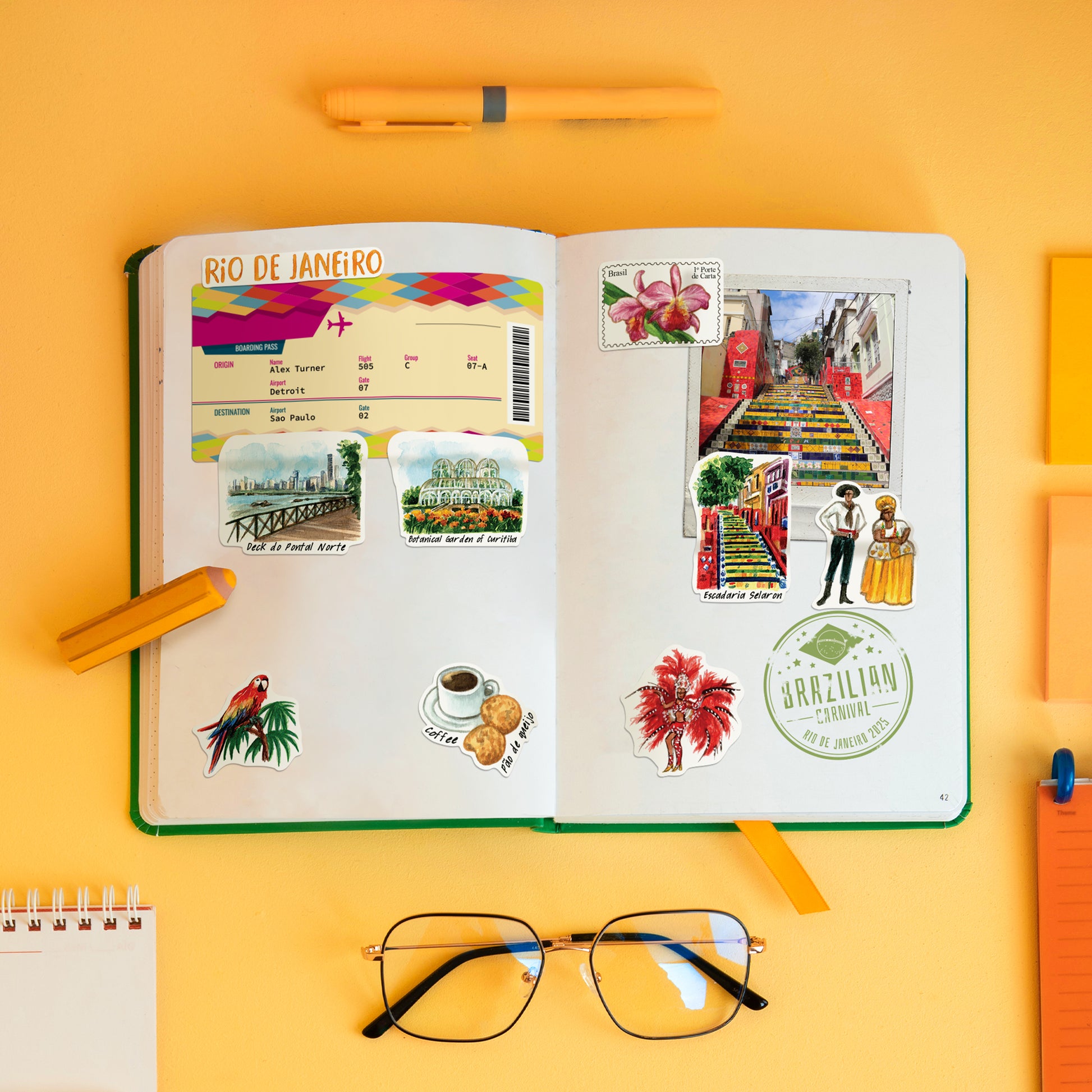 Sensational Brazil Travel Stickers (28pcs)