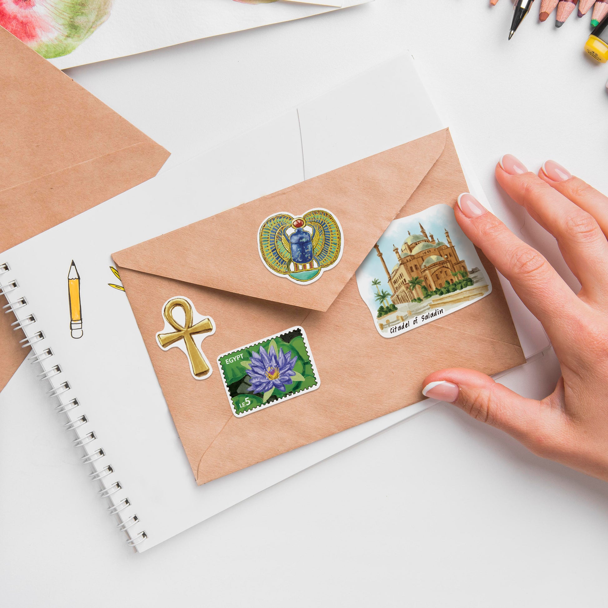 Ancient Egypt Travel Stickers (28pcs)