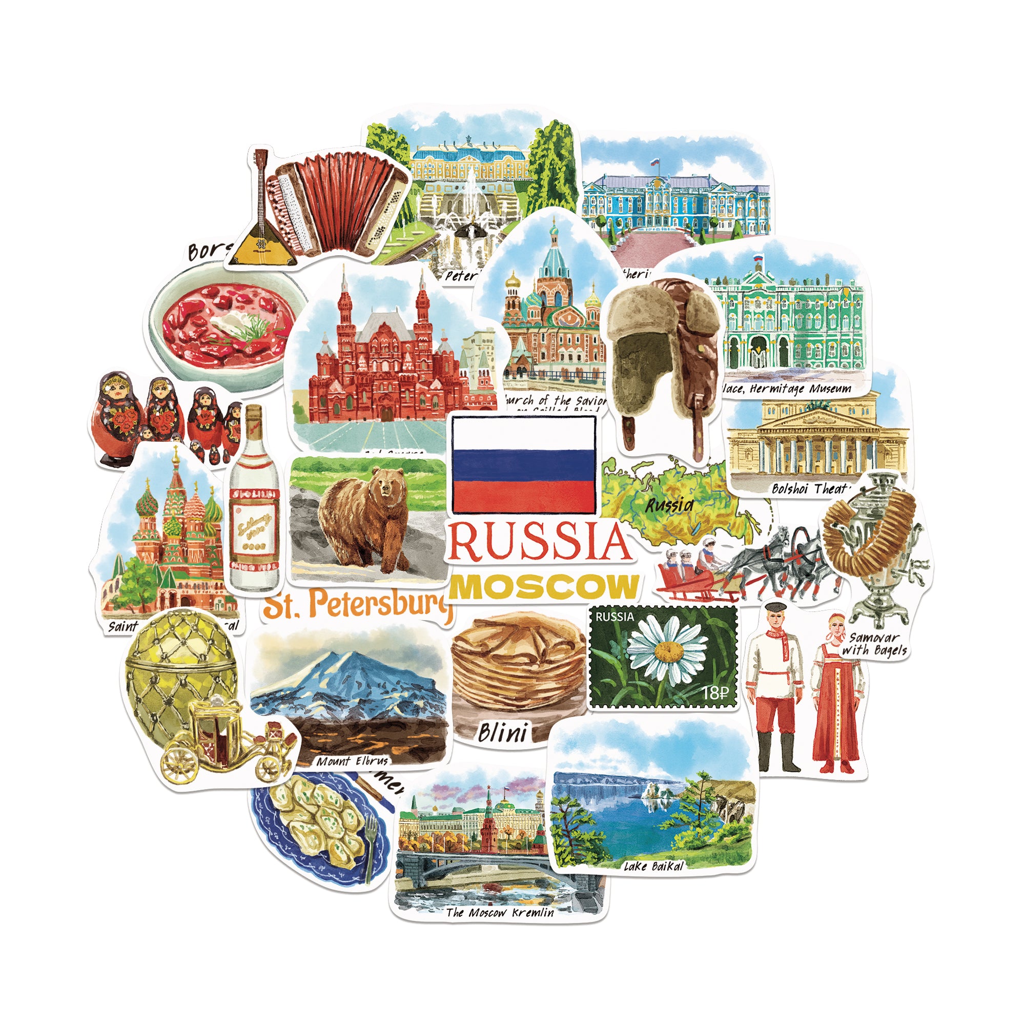 Resilient Ukraine Travel Stickers (28pcs)