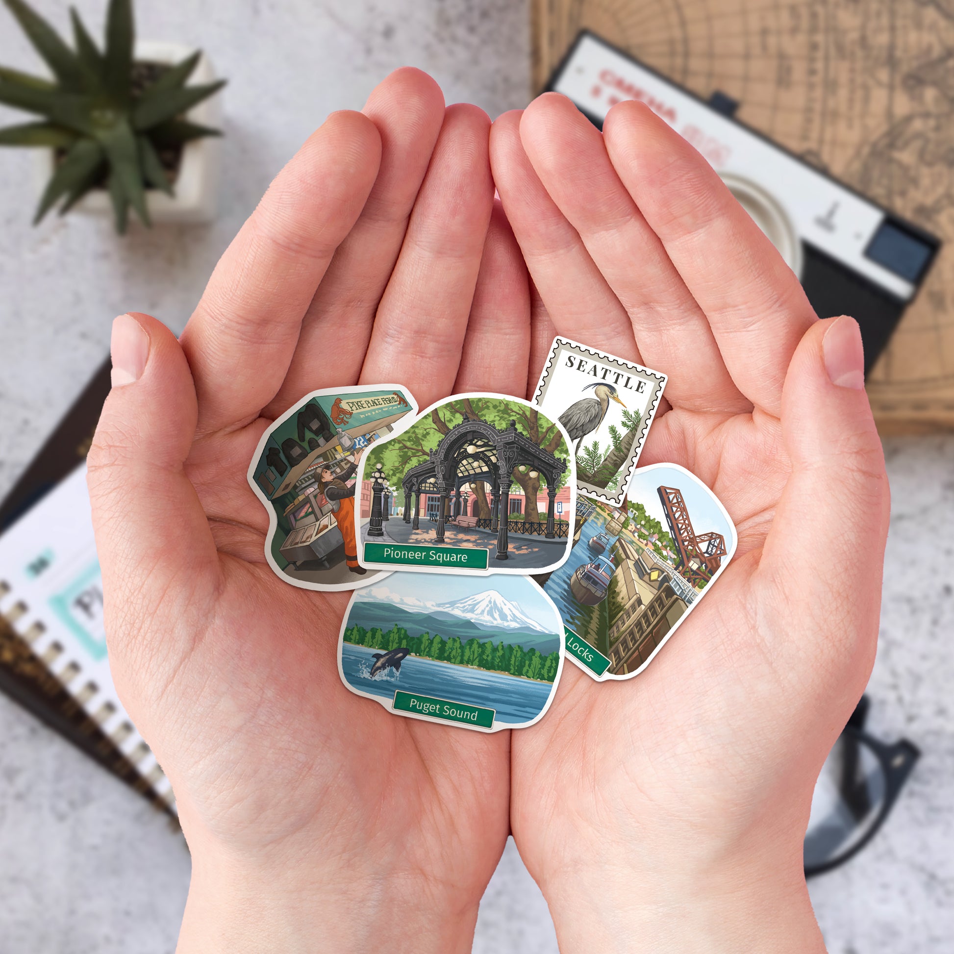 Evergreen Seattle Travel Stickers (28pcs)