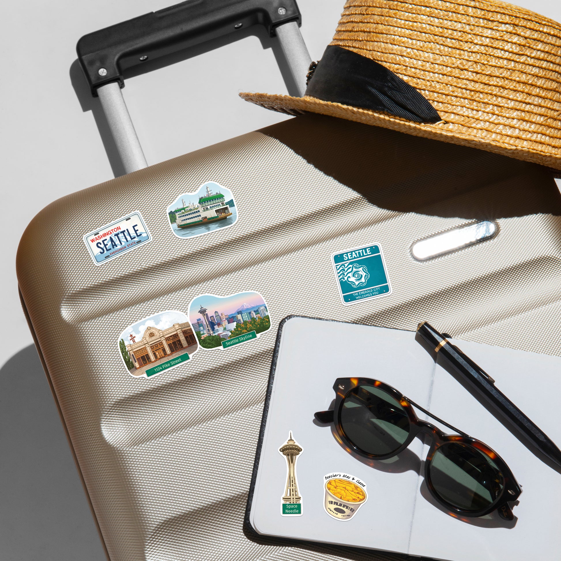 Evergreen Seattle Travel Stickers (28pcs)