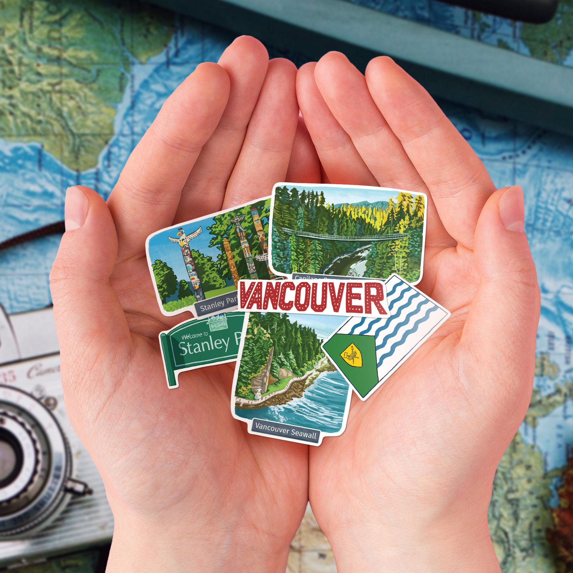 Vibrant Vancouver Travel Stickers (28pcs)