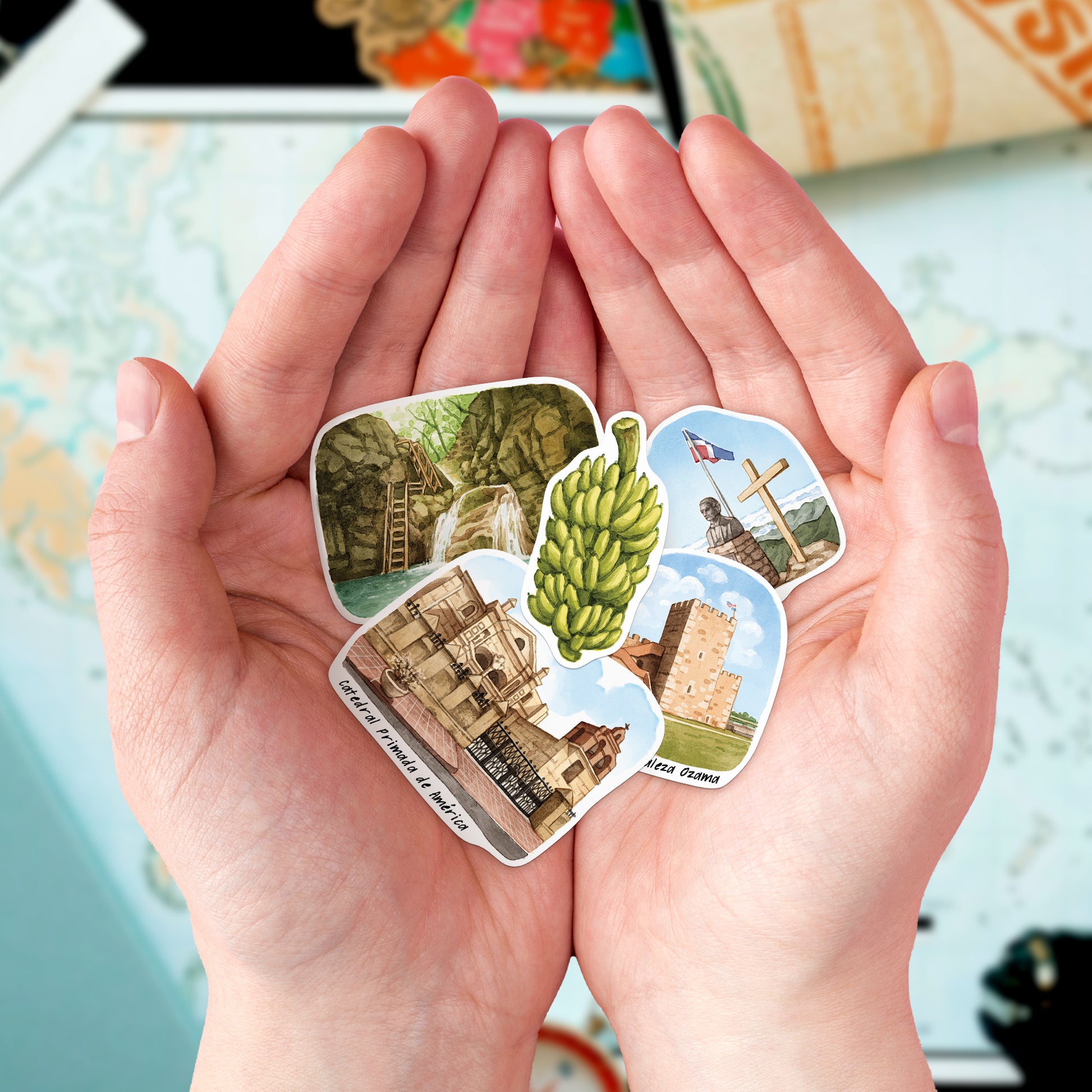 Tropical Dominican Republic Travel Stickers (28pcs)