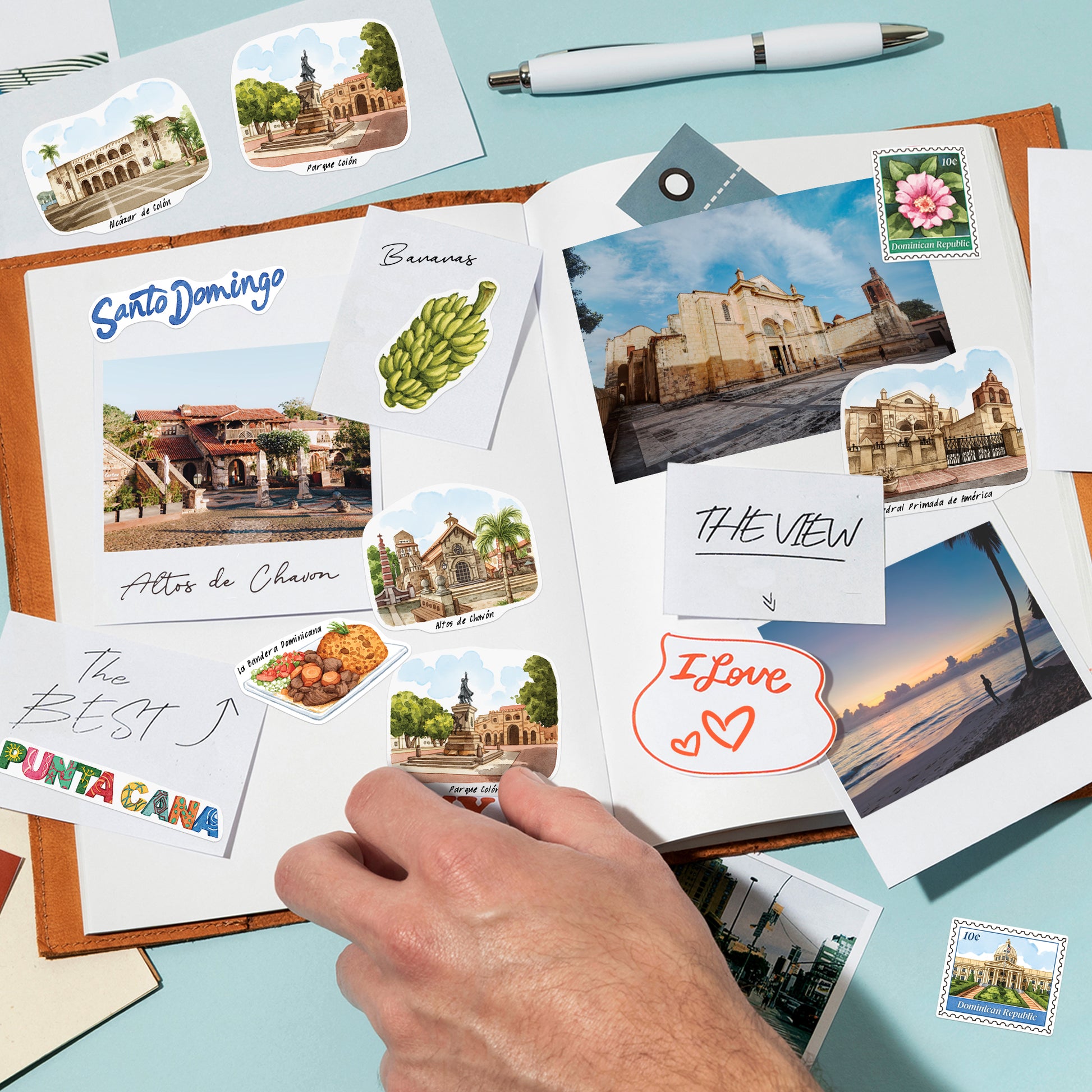 Tropical Dominican Republic Travel Stickers (28pcs)