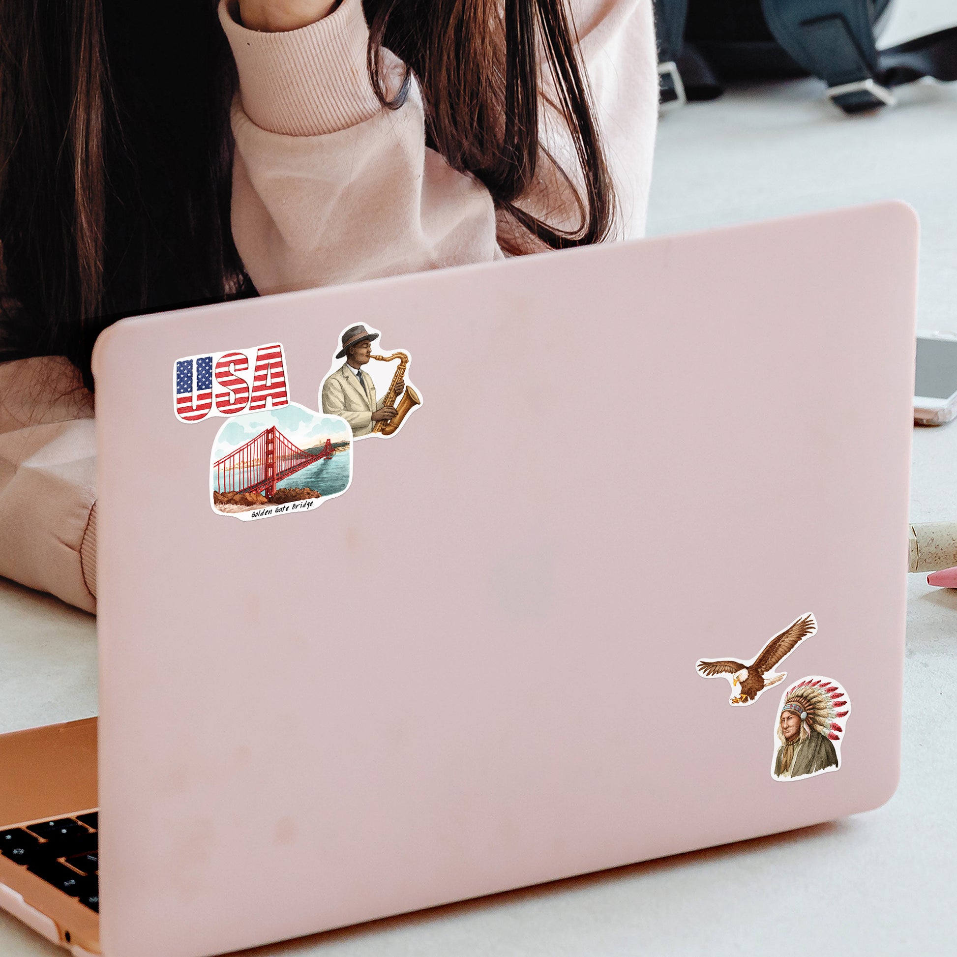 Iconic USA Travel Stickers (28pcs)