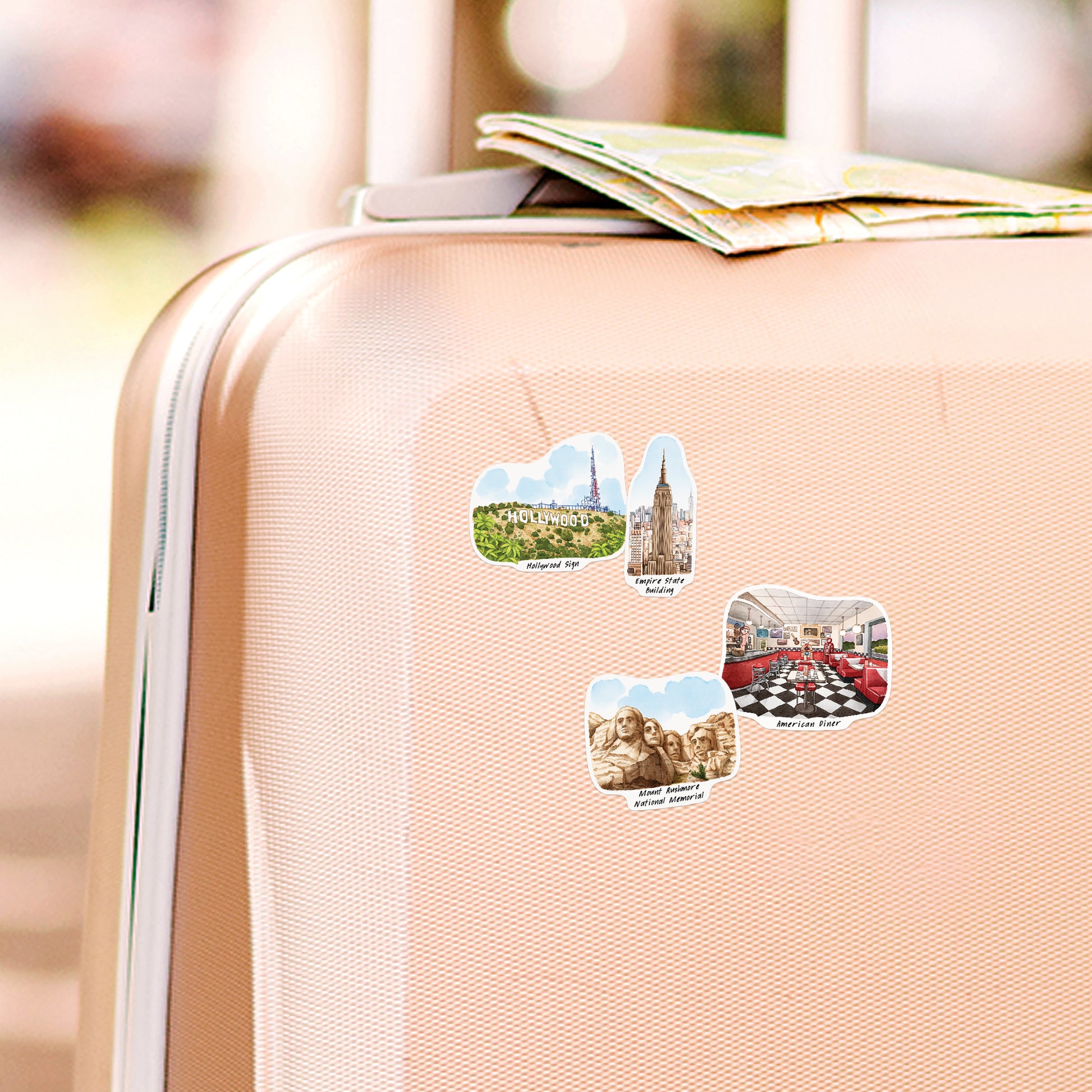 Iconic USA Travel Stickers (28pcs)