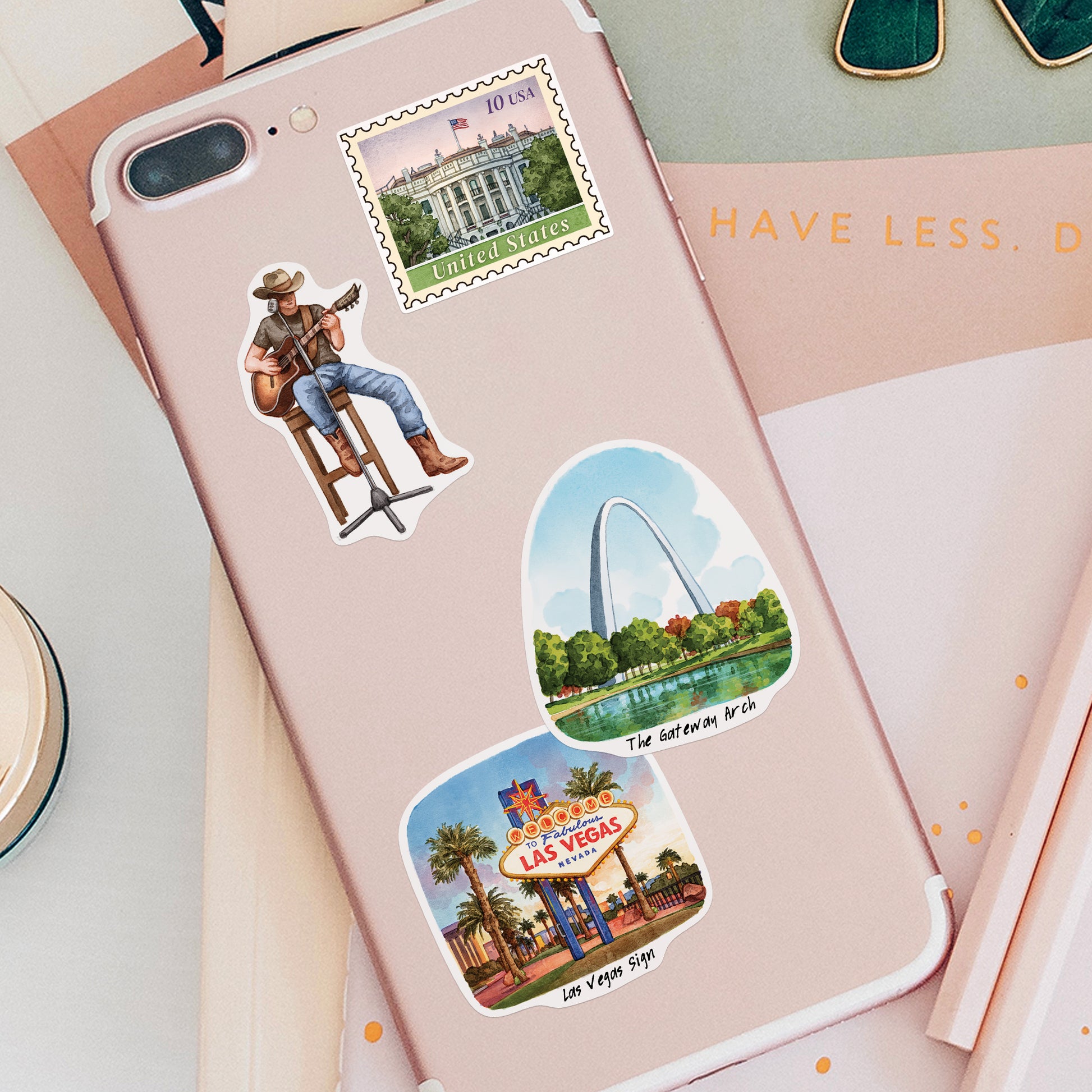 Iconic USA Travel Stickers (28pcs)