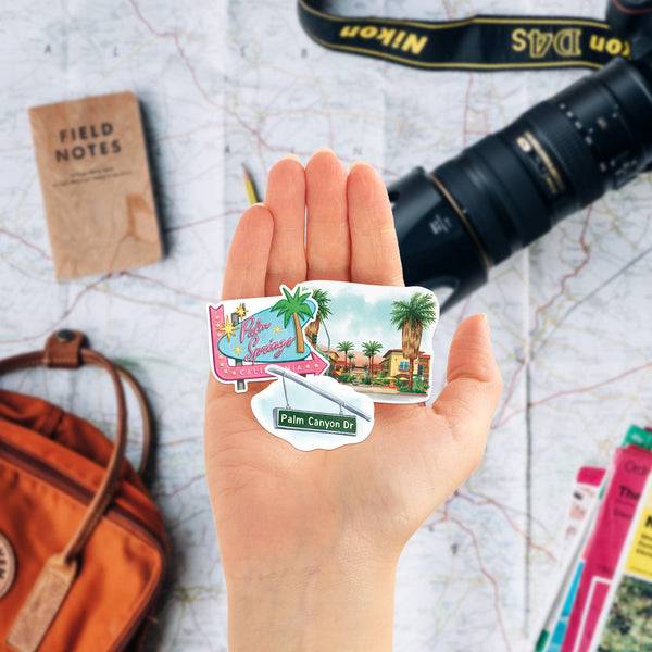 Rustic Palm Springs Travel Stickers (28pcs)