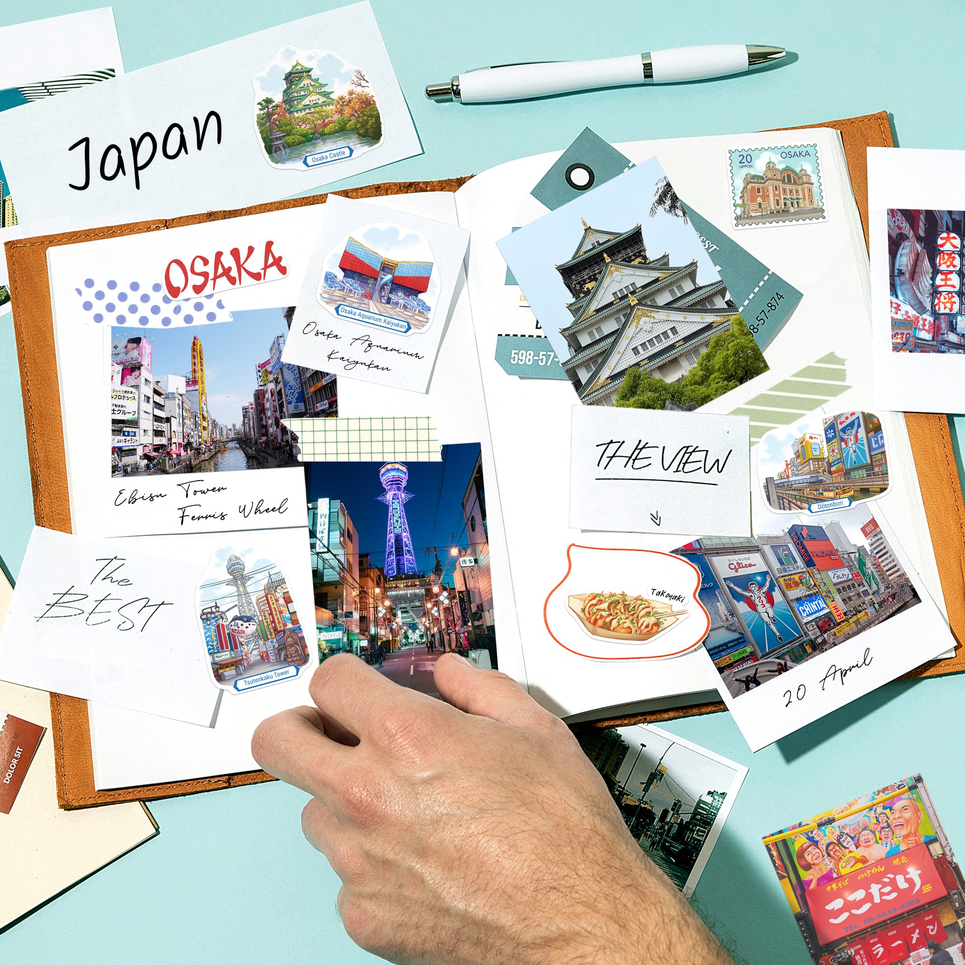 Timeless Osaka Travel Stickers (28pcs)