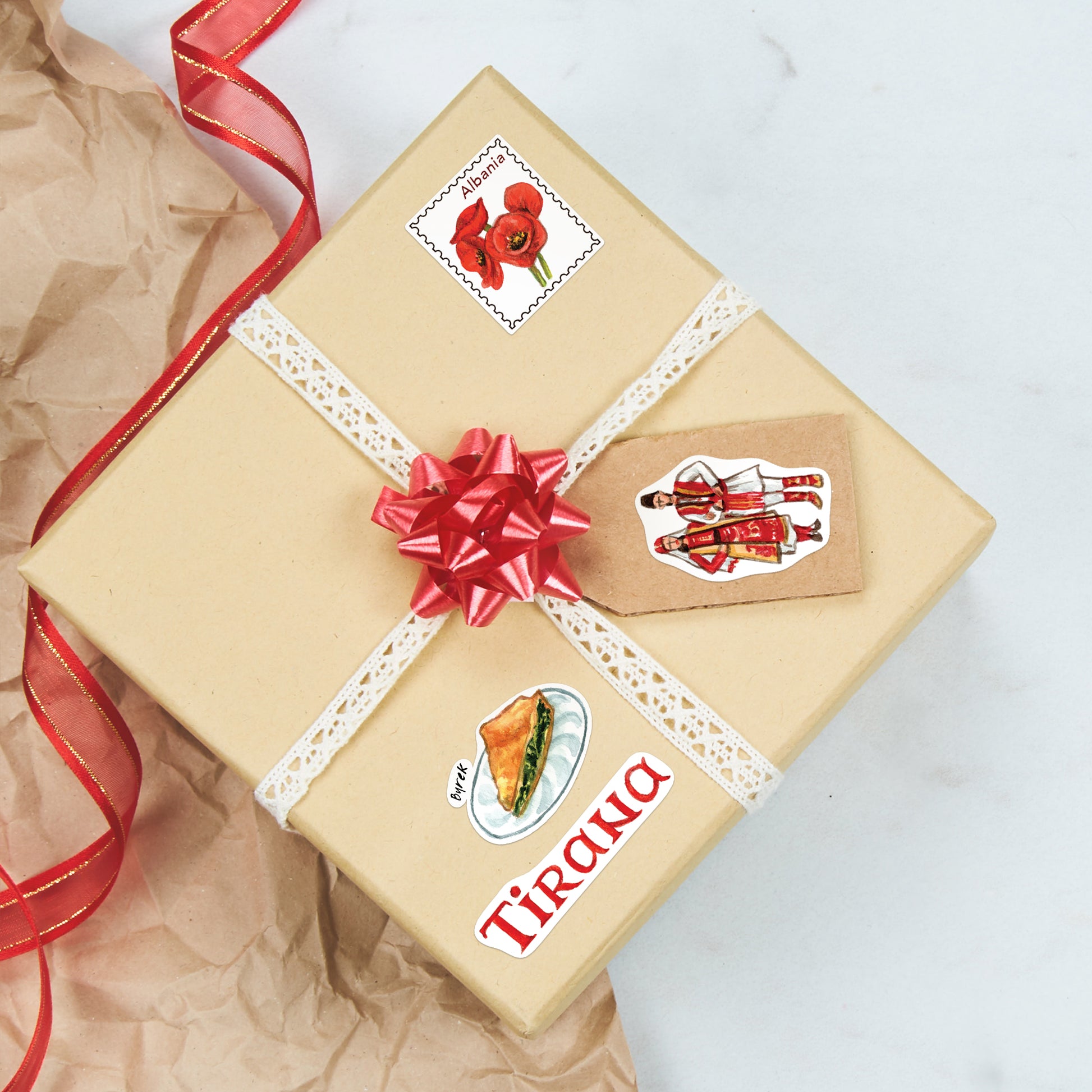 Adventurous Albania Travel Stickers (28pcs)