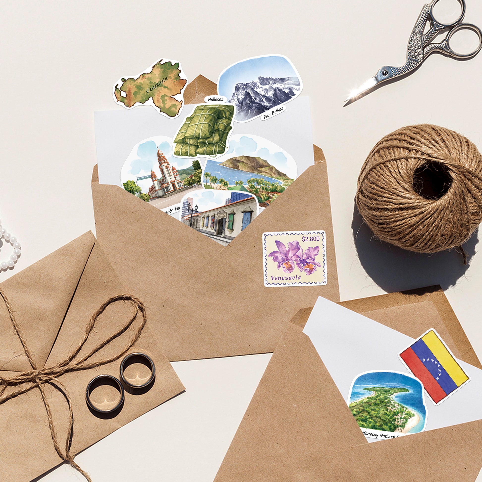 Vibrant Venezuela Travel Stickers (28pcs)