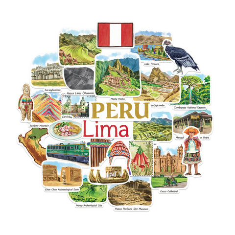 Sacred Peru Travel Stickers (28pcs)