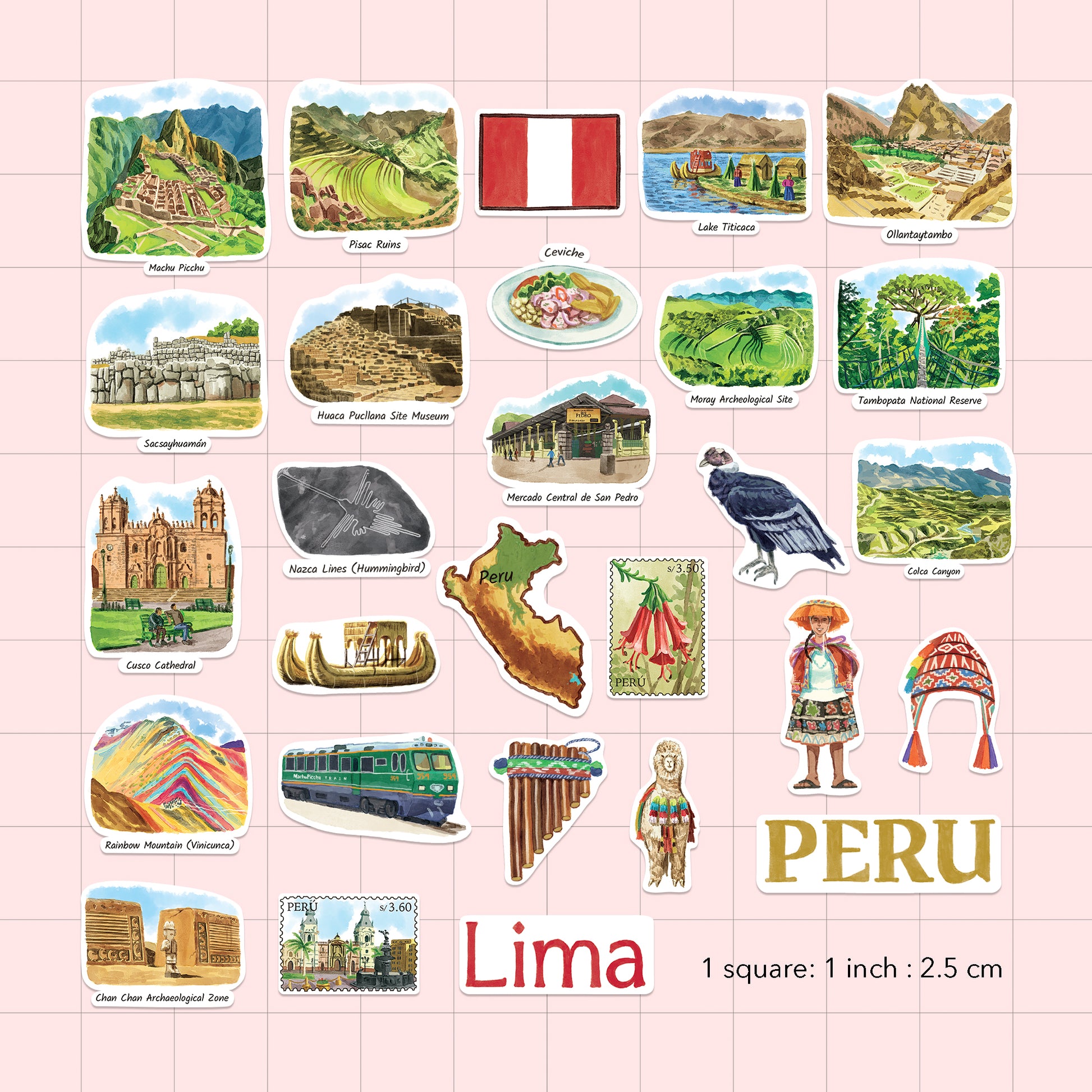 Sacred Peru Travel Stickers (28pcs)