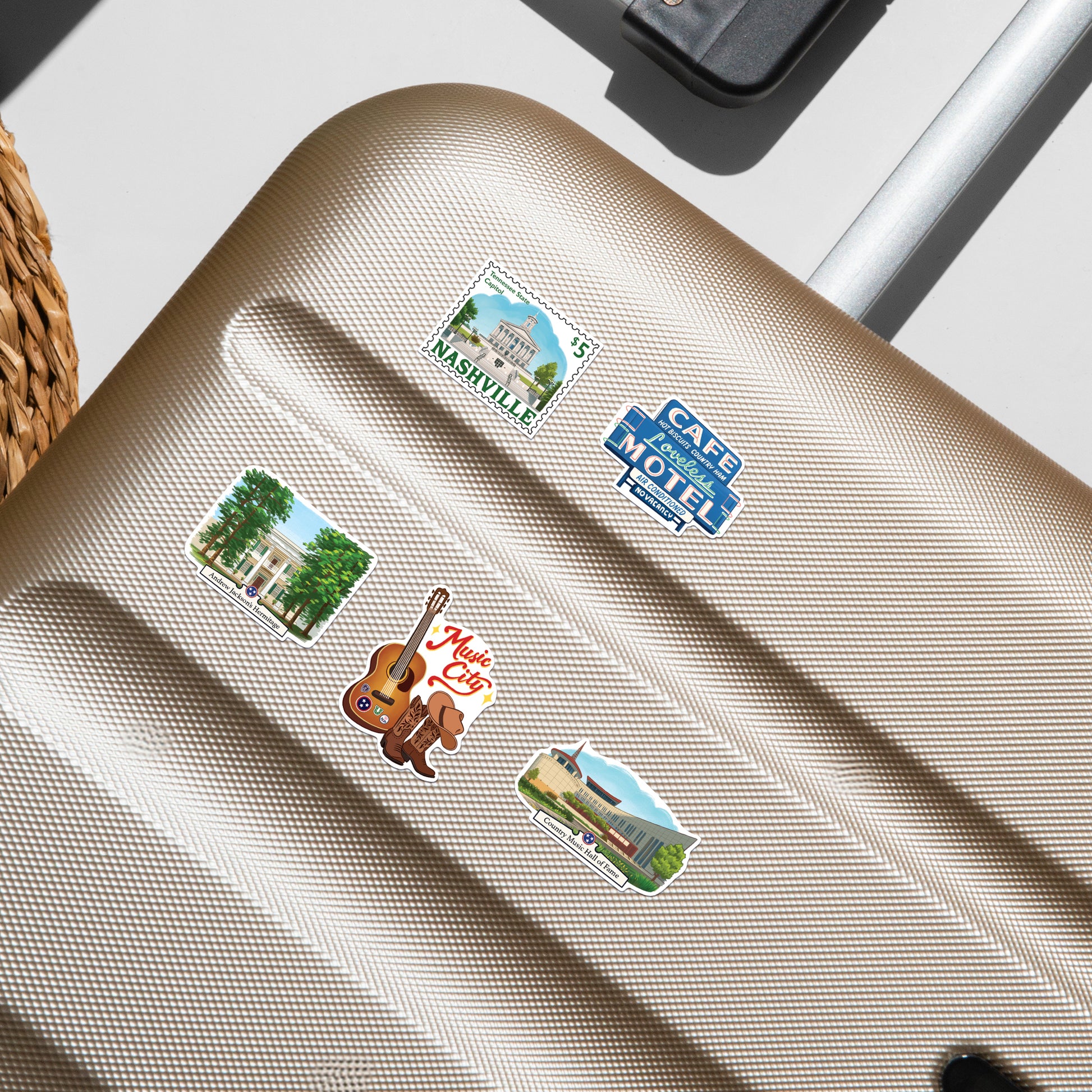 Lively Nashville Travel Stickers (28pcs)