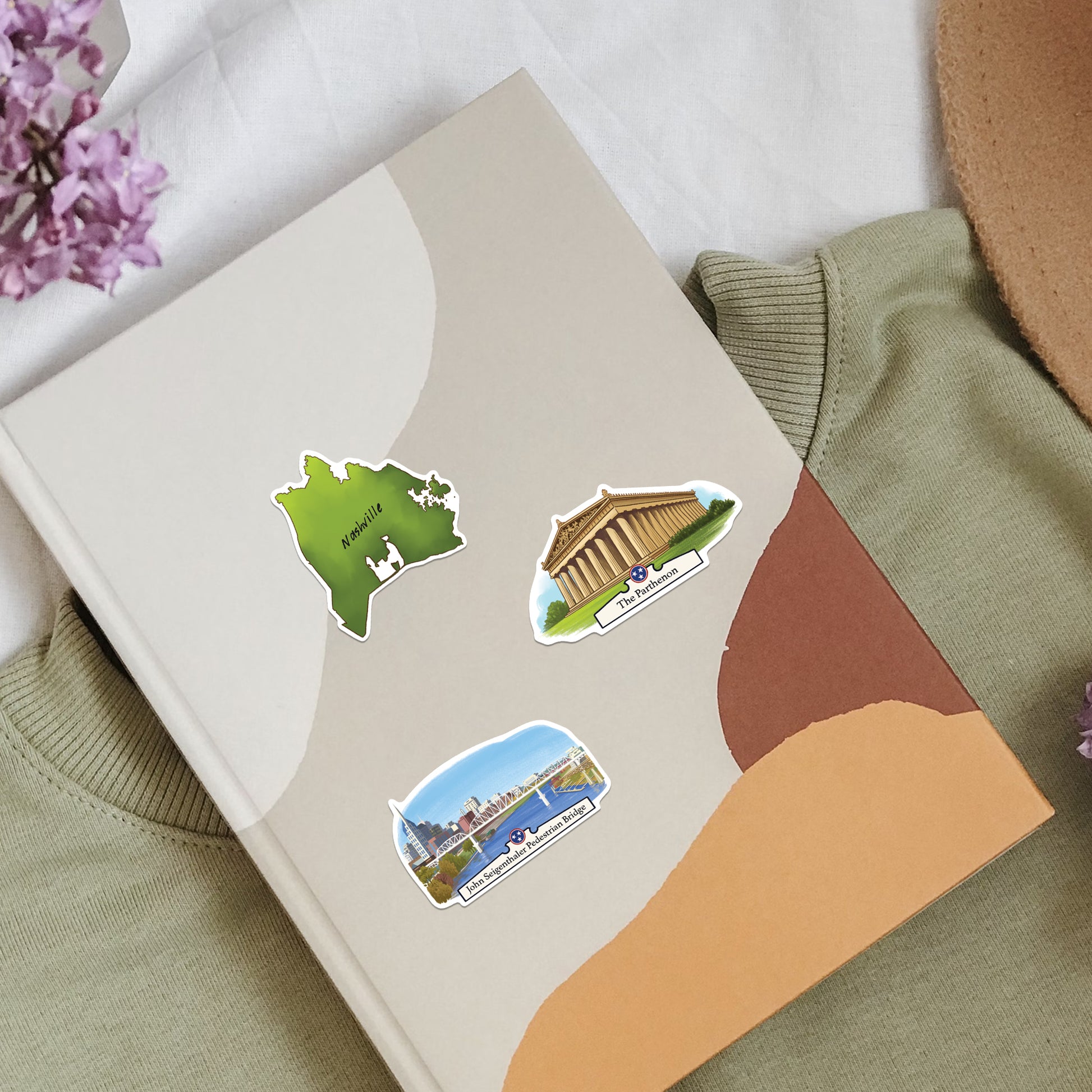 Lively Nashville Travel Stickers (28pcs)