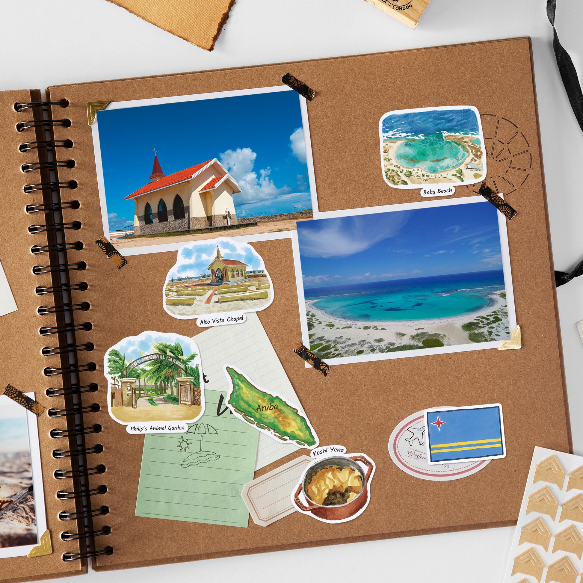 Relaxing Aruba Travel Stickers (28pcs)