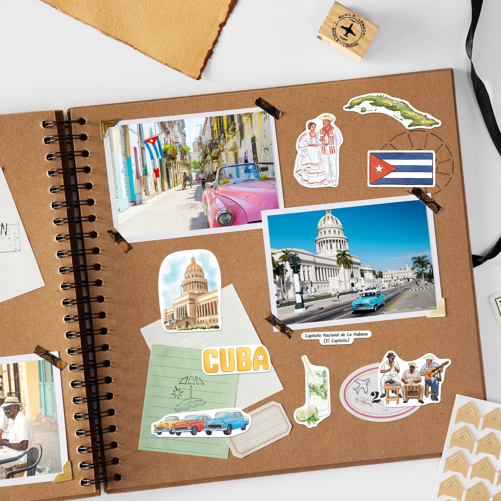 Rhythmic Cuba Travel Stickers (28pcs)