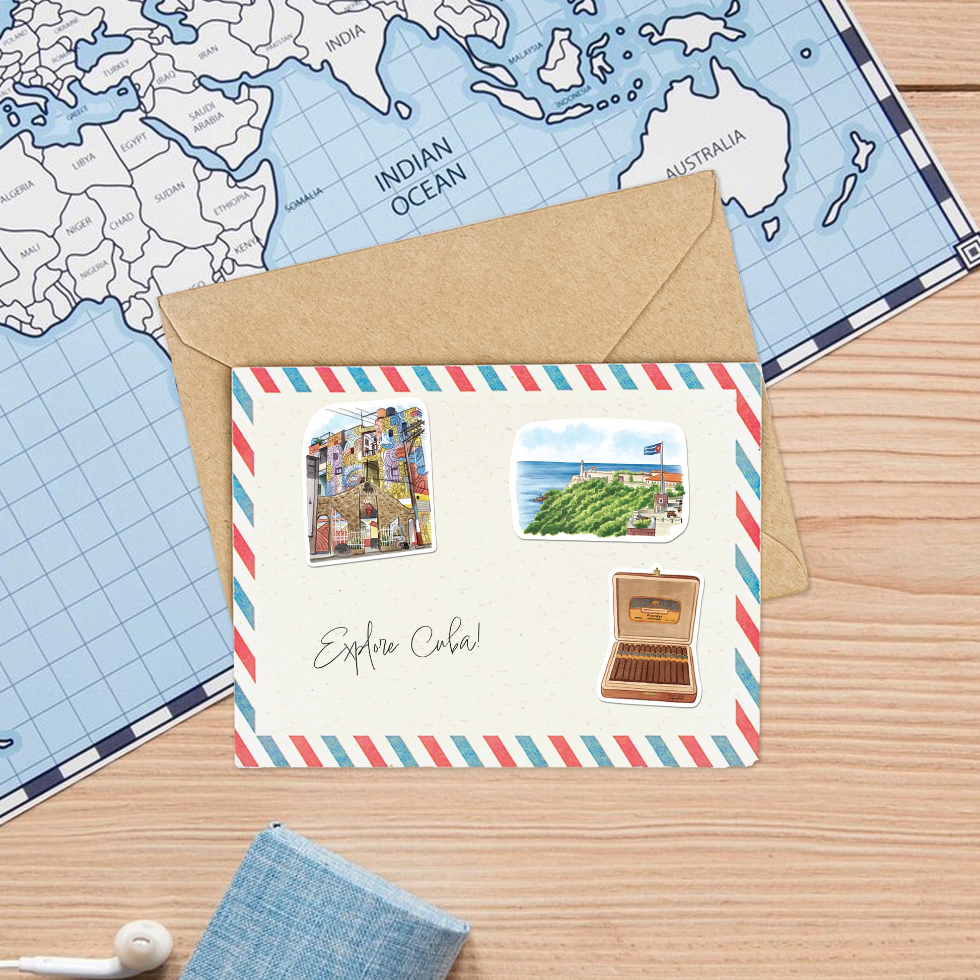 Rhythmic Cuba Travel Stickers (28pcs)