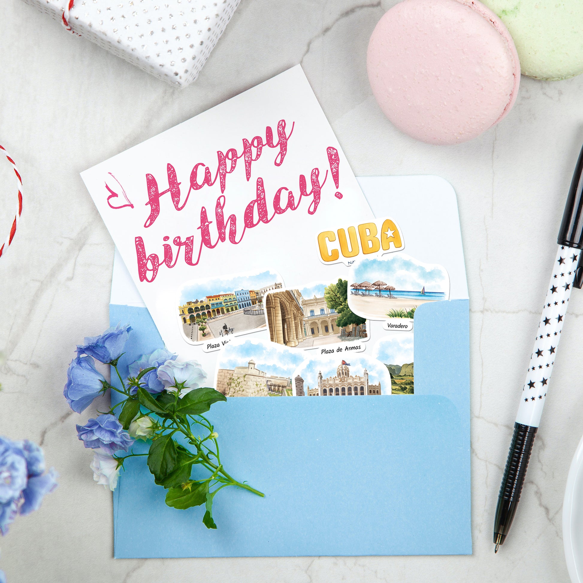 Rhythmic Cuba Travel Stickers (28pcs)