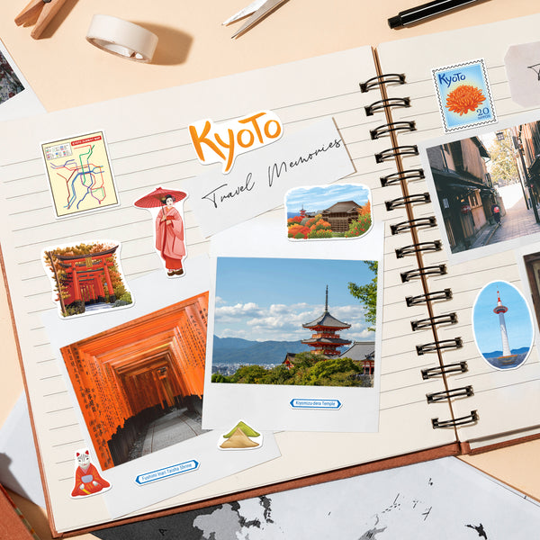 Calming Kyoto Travel Stickers (28pcs)