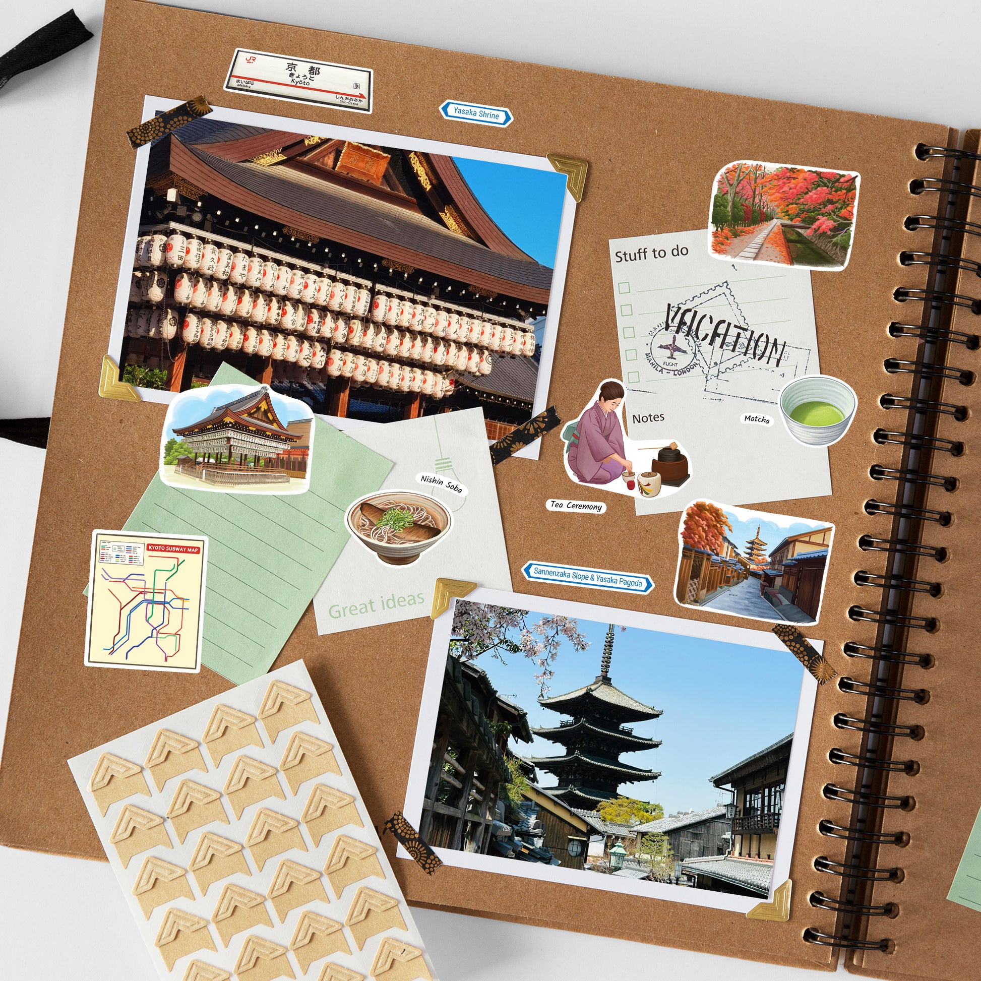 Calming Kyoto Travel Stickers (28pcs)