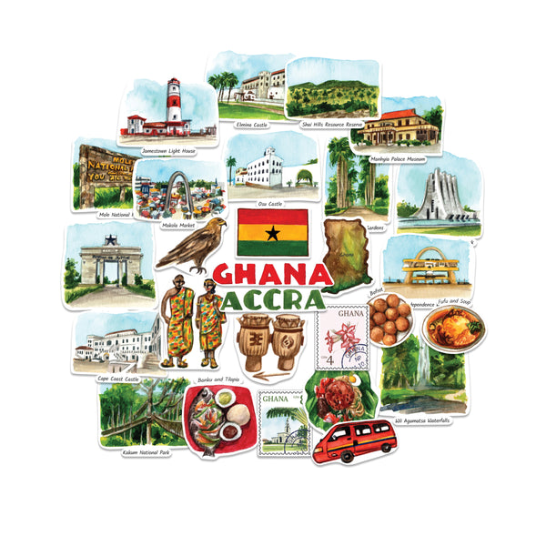 Gracious Ghana Travel Stickers (28pcs)