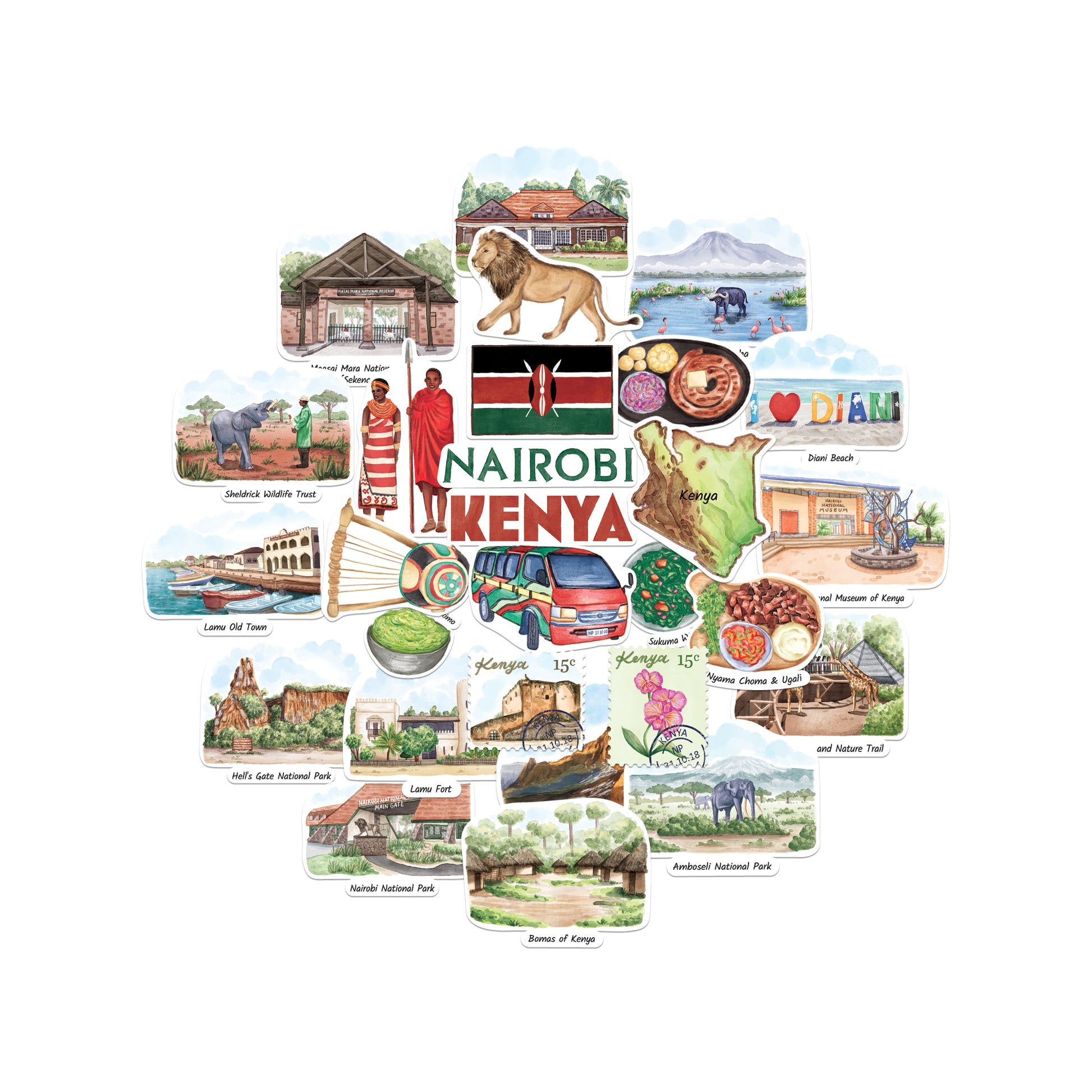 Kindred Kenya Statement Stickers (28pcs)