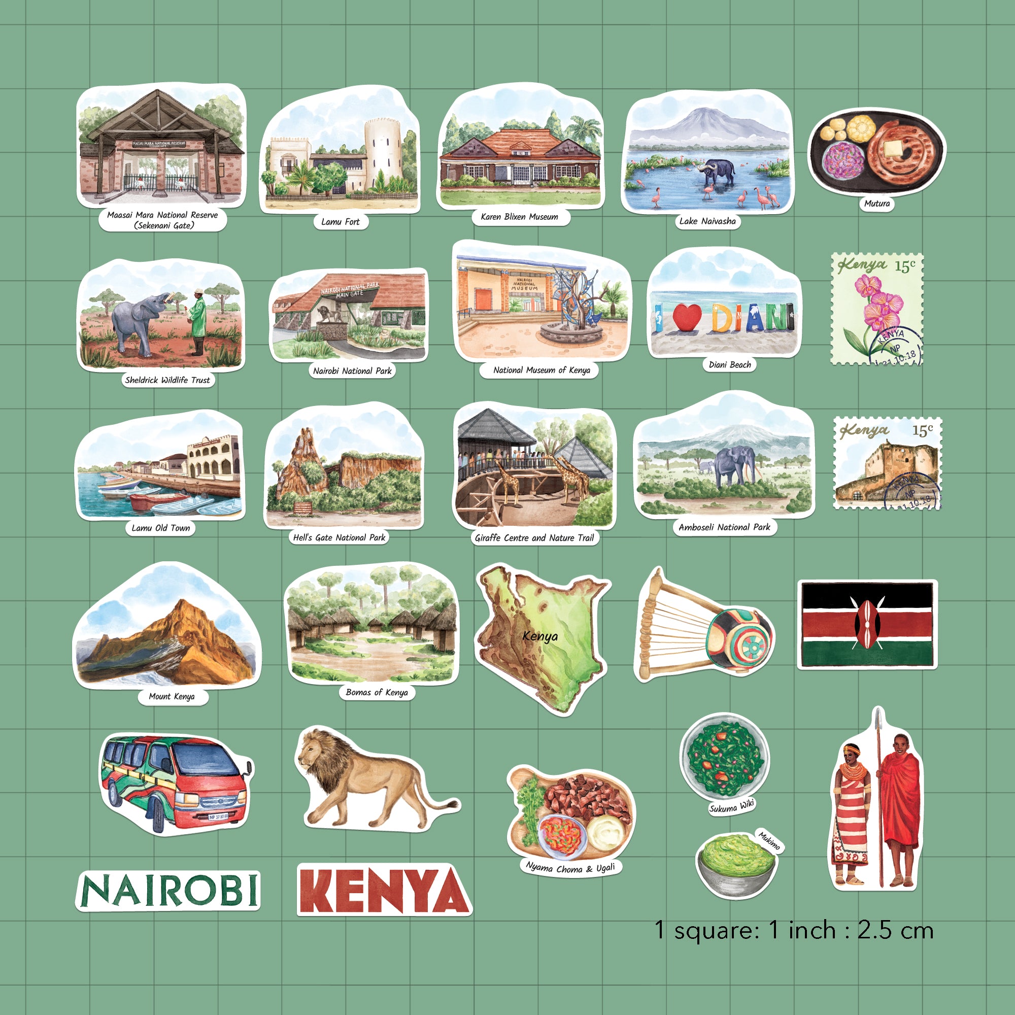 Kindred Kenya Statement Stickers (28pcs)