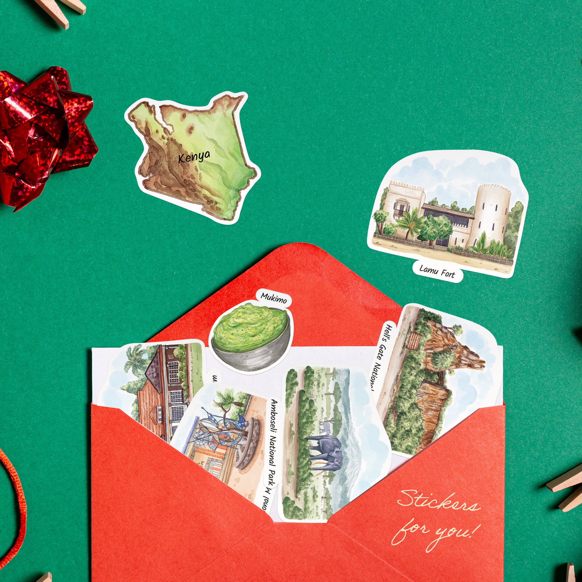 Kindred Kenya Travel Stickers (28pcs)