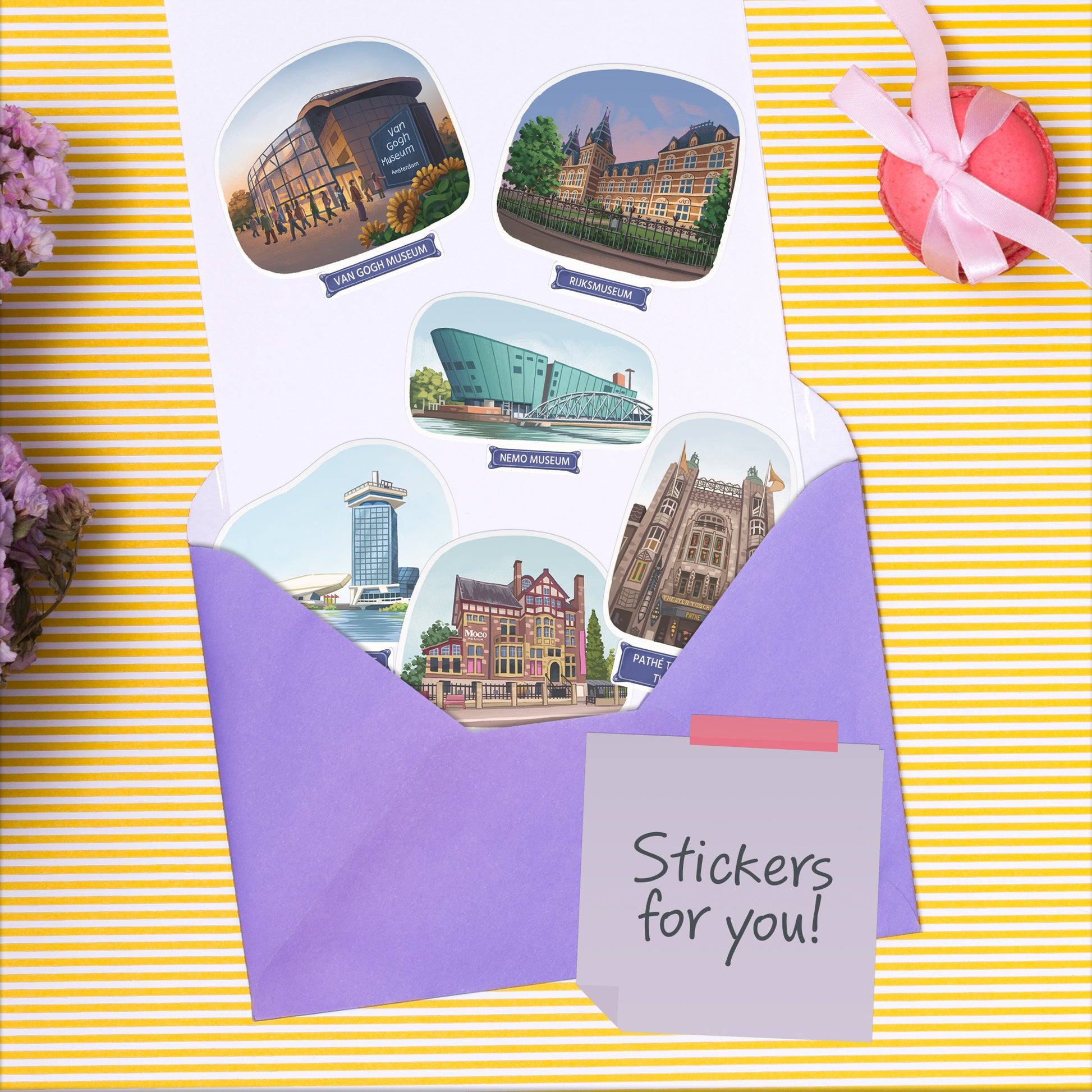 Artsy Amsterdam Travel Stickers (28pcs)