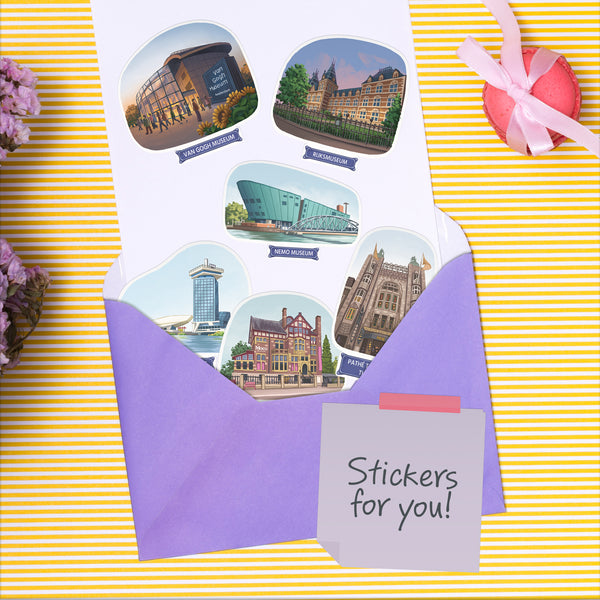 Artsy Amsterdam Travel Stickers (28pcs)