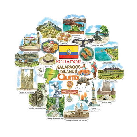 Exotic Ecuador Travel Stickers (28pcs)