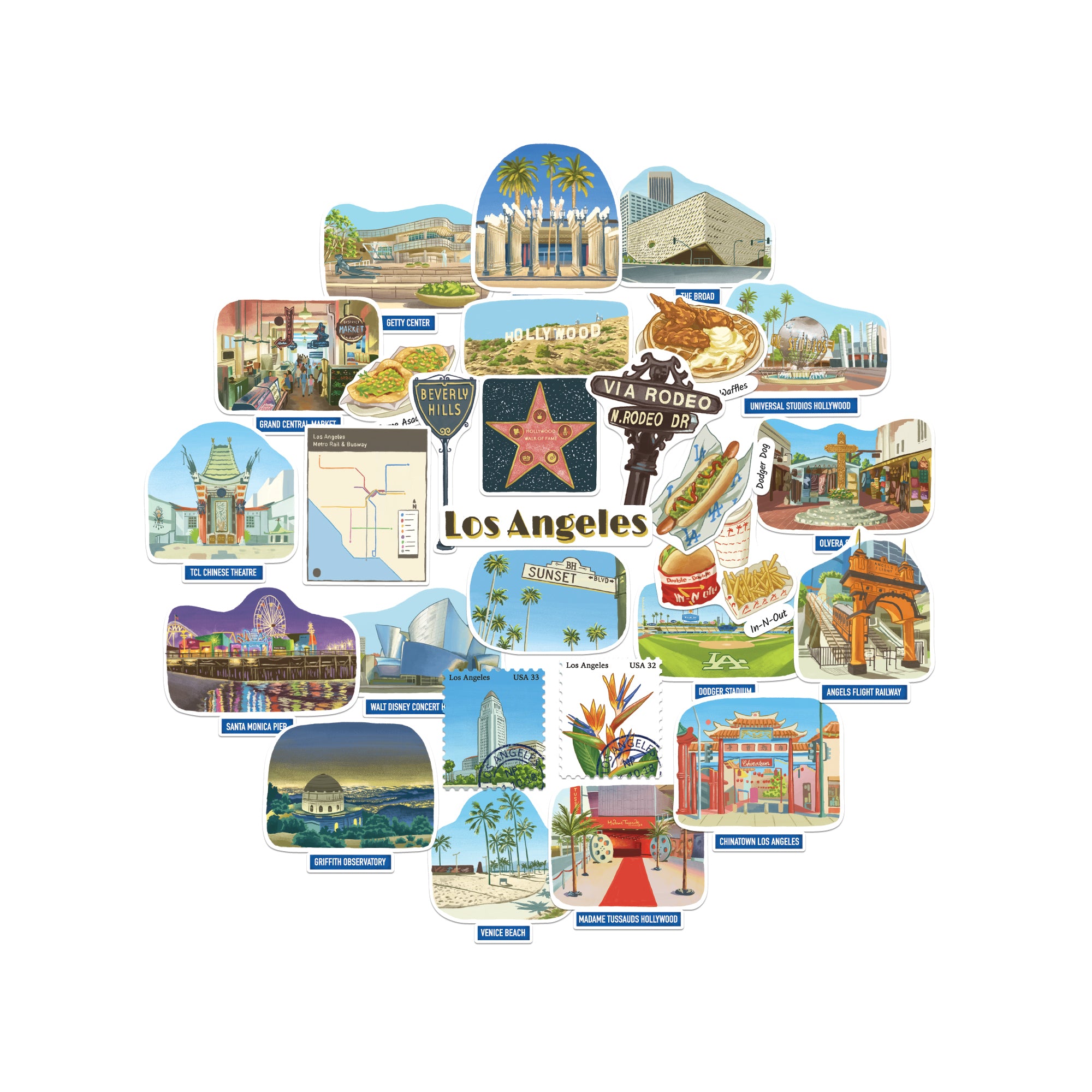 Lively Los Angeles Statement Stickers (28pcs)