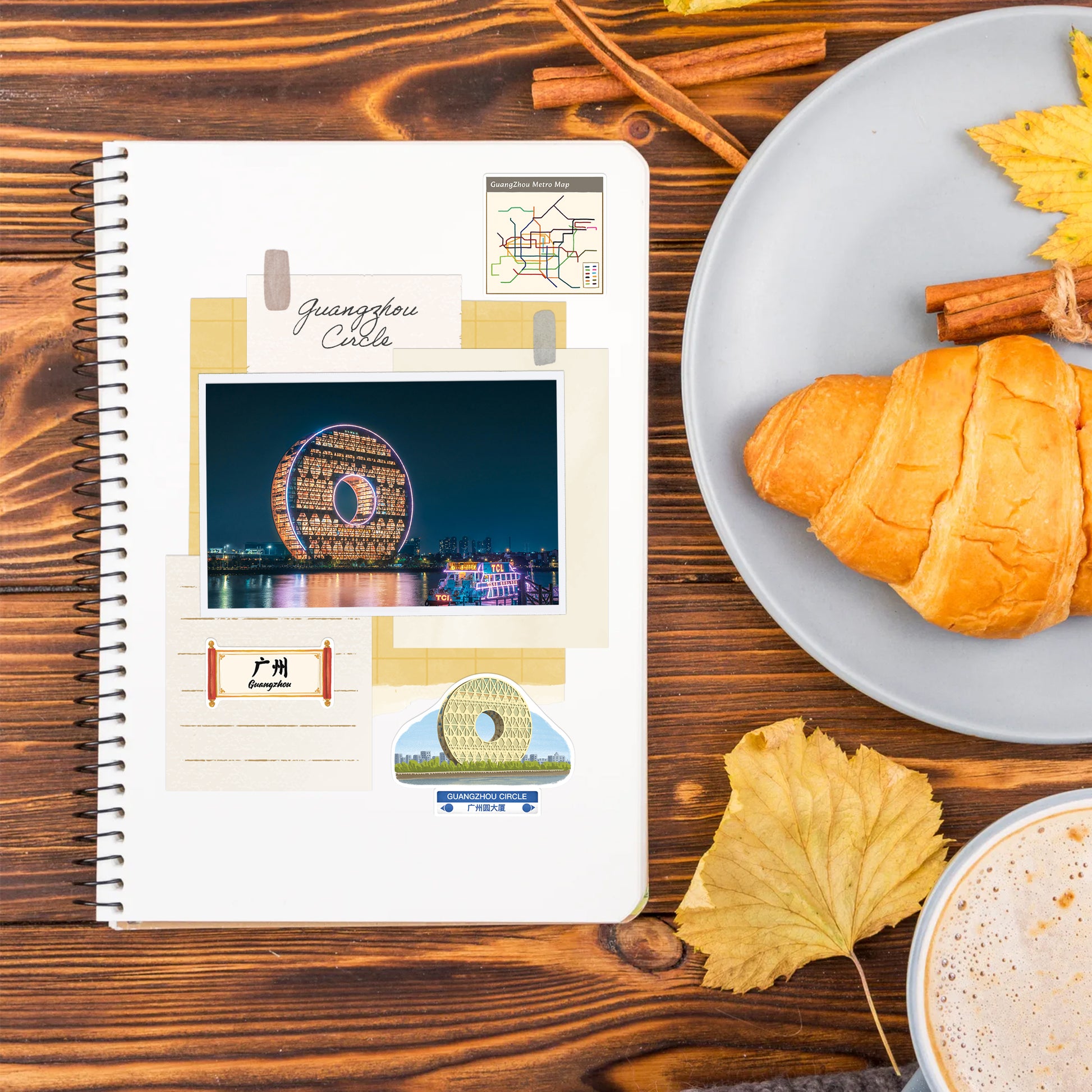 Guangzhou City Travel Stickers (28pcs)