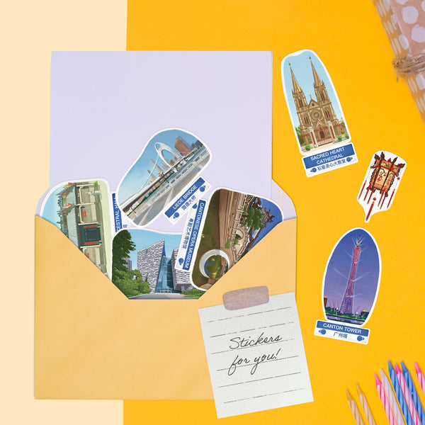 Guangzhou City Travel Stickers (28pcs)