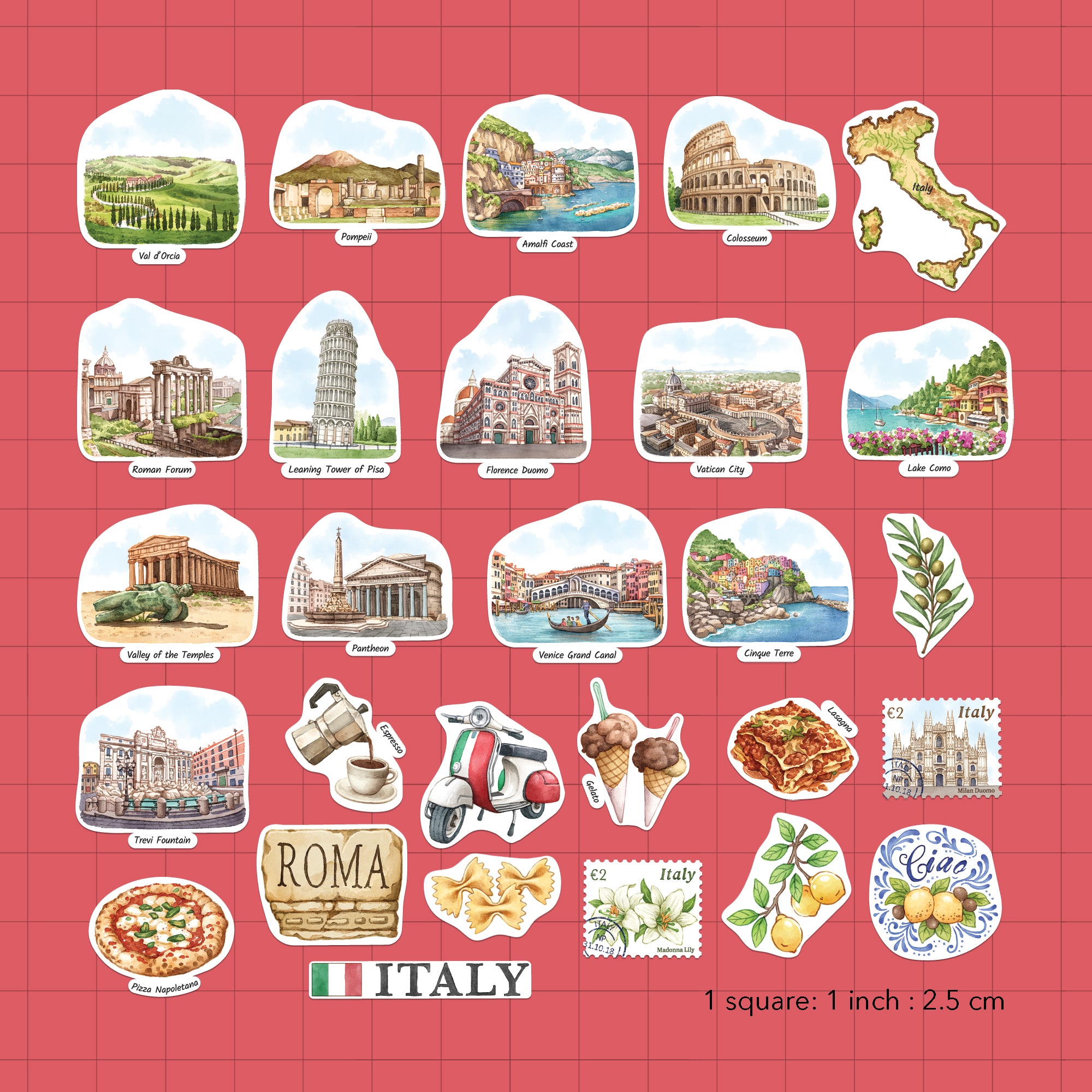 Indulgent Italy Statement Stickers (28pcs)